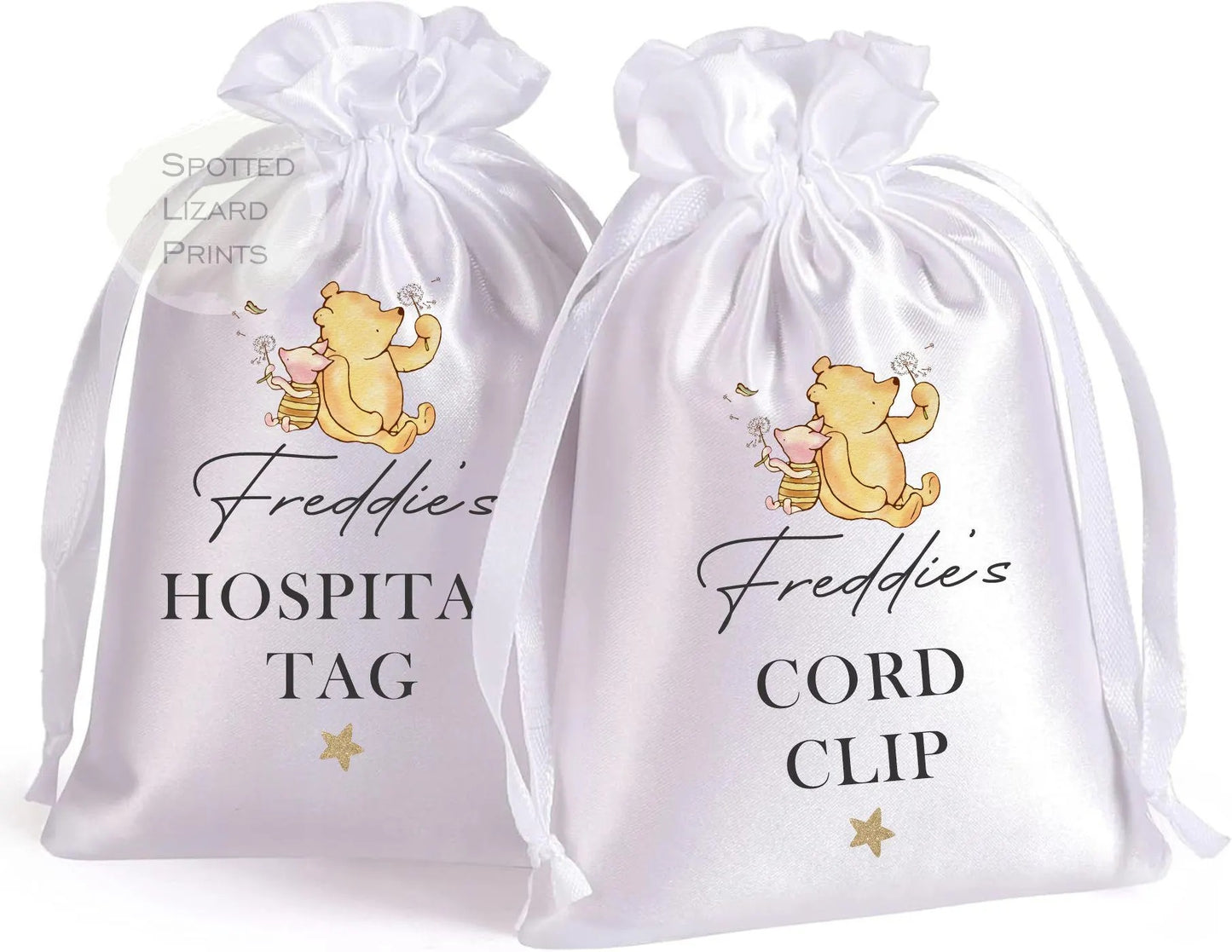 Baby hospital tag keepsake bag.