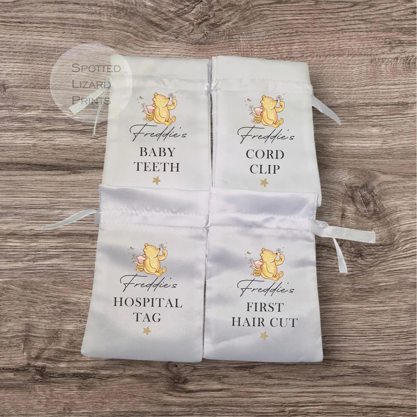 Baby hospital tag keepsake bag.