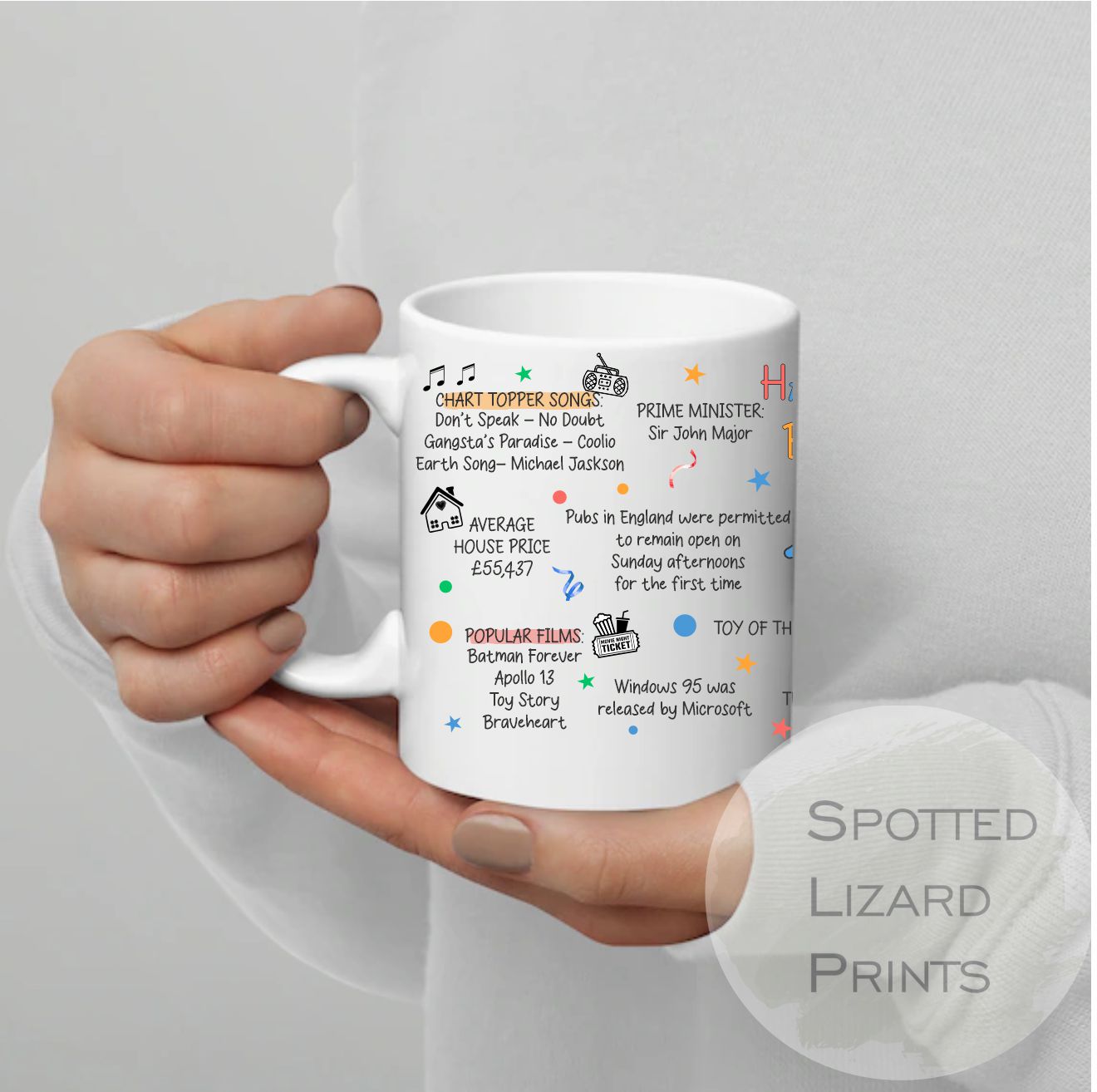 30th Birthday Mug – Born in 1995 Facts – Back in 1995 – Unique Gift for 30th Birthday – 30 Keepsake Mug for Him, Her, Friend, Son, Daughter