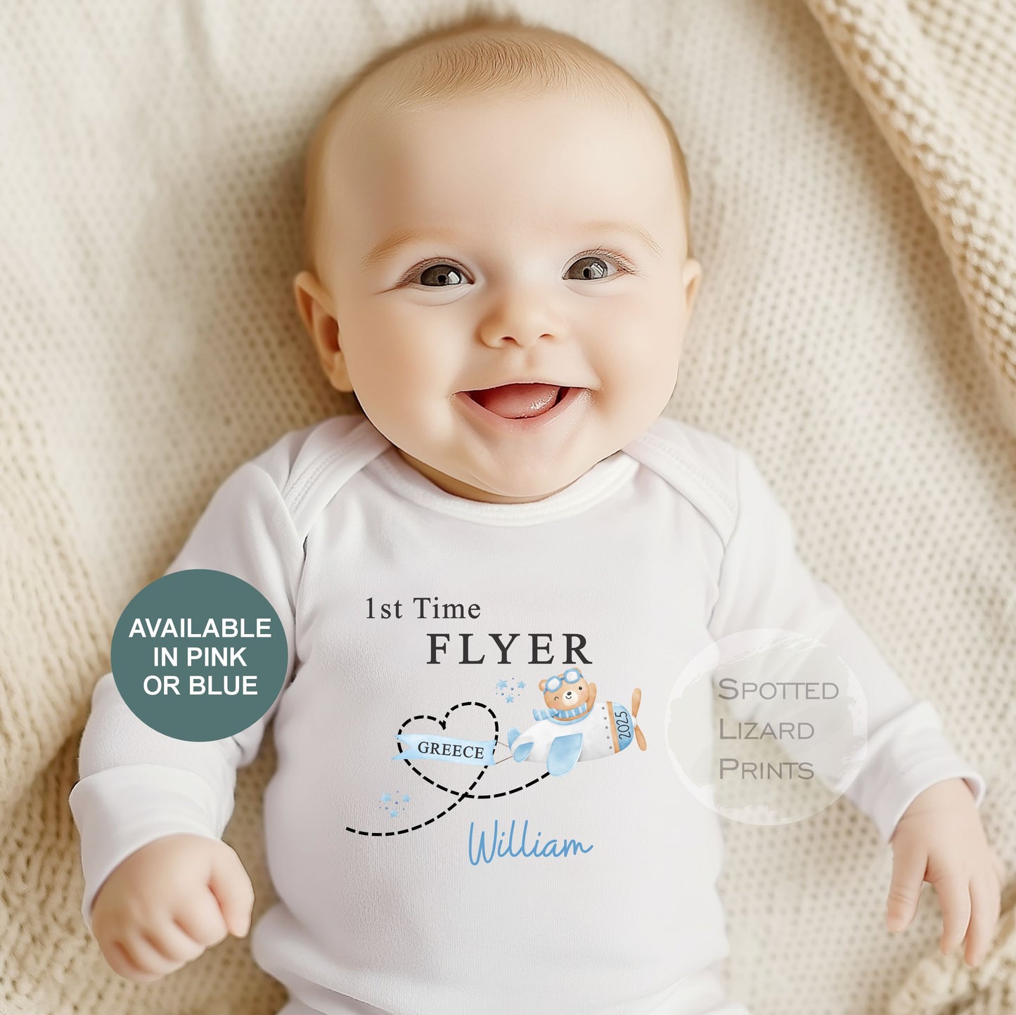 Personalised My First Flight Sweatshirt, First Time Flyer Sleepsuit, 1st Holiday Vest, Babies 1st Holiday, First Time Flyer, First Holiday