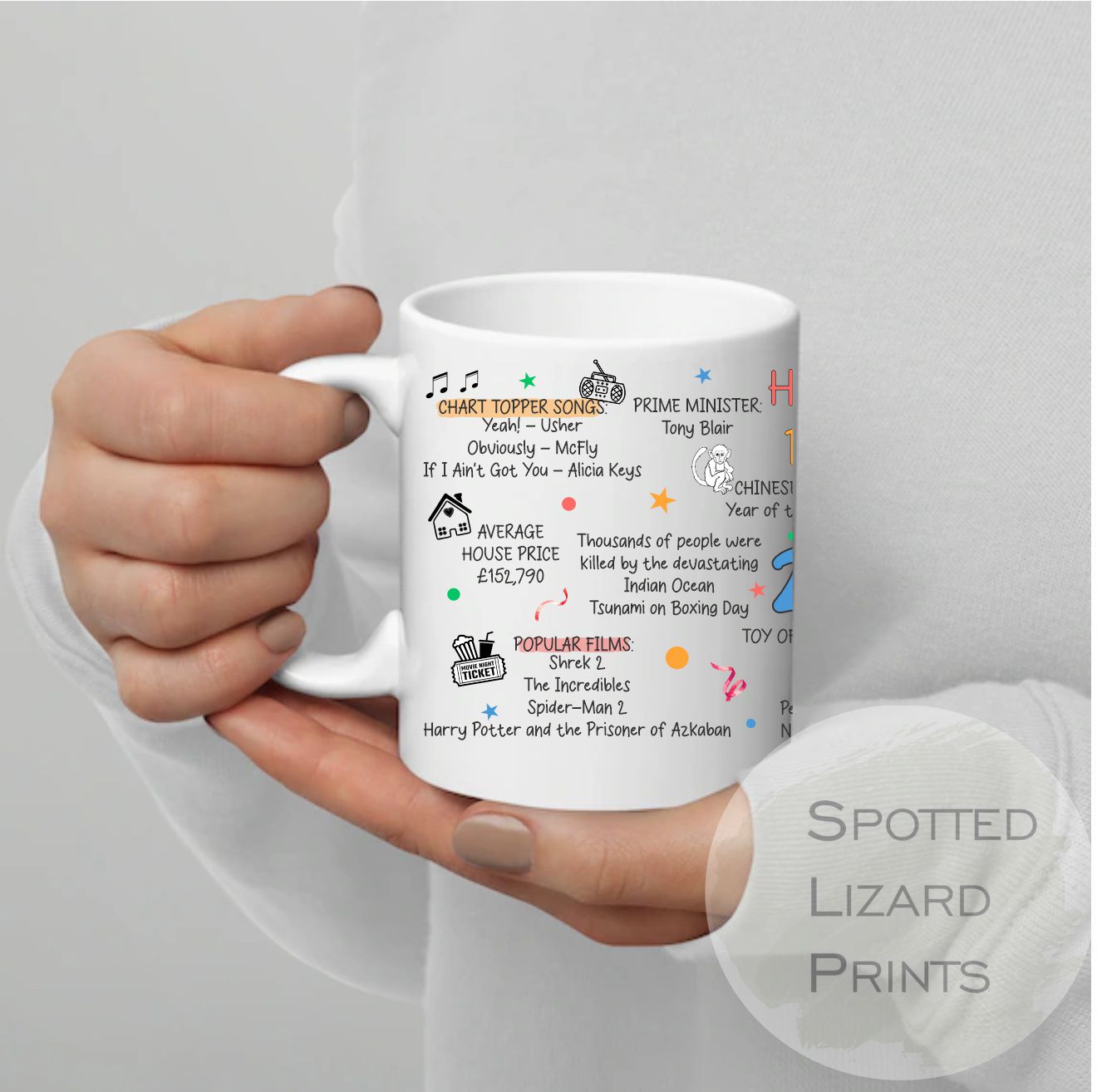 21st Birthday Mug – Born in 2004 Facts – Back in 2004 – Unique Gift for 21st Birthday – 21 Keepsake Mug for Him, Her, Friend, Son, Daughter