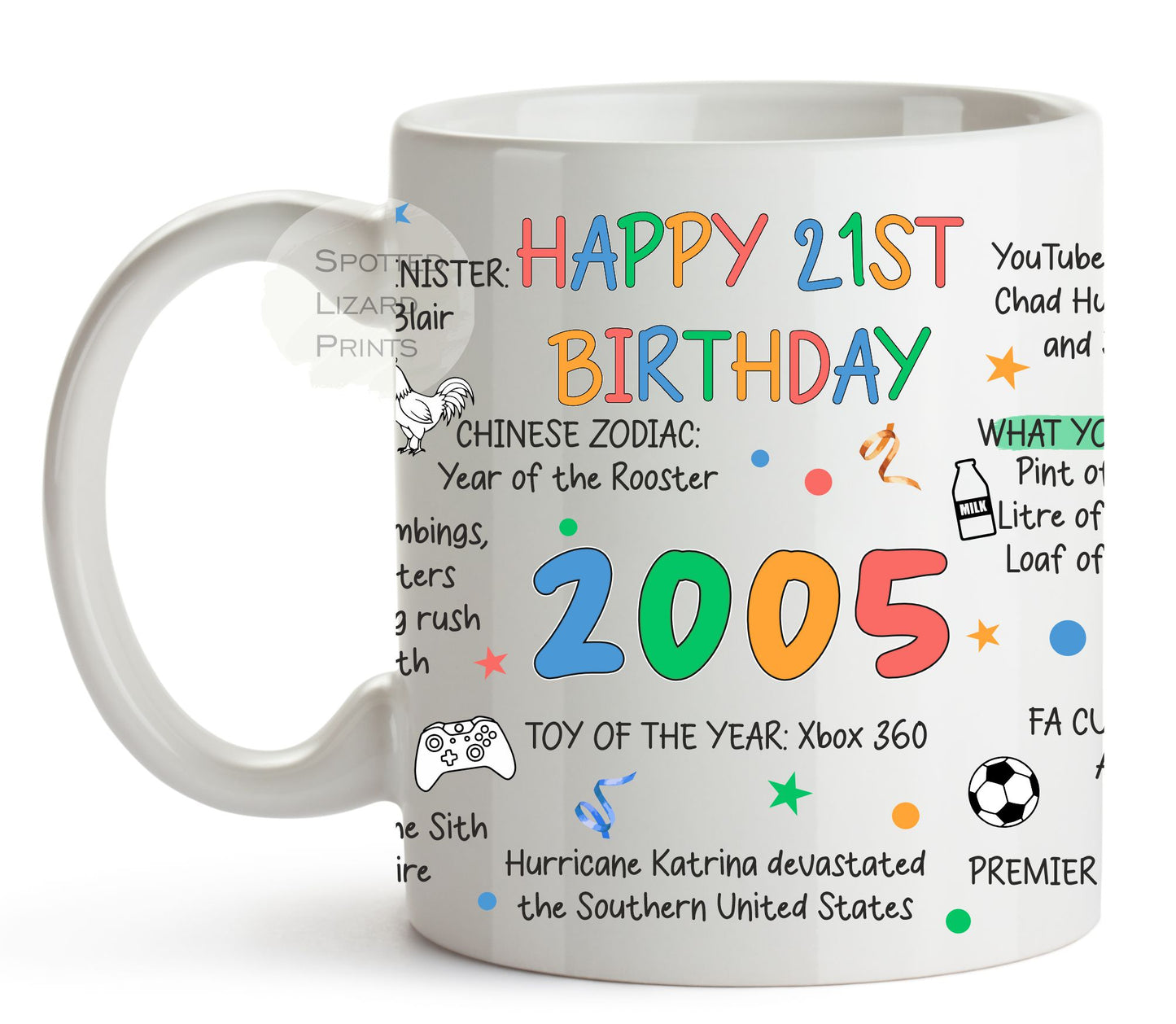 Born in 2005 Facts - 21st Birthday Mug – Back in 2005 – Unique Gift for 21st Birthday – 21 Keepsake Mug for Him, Her, Friend, Son, Daughter