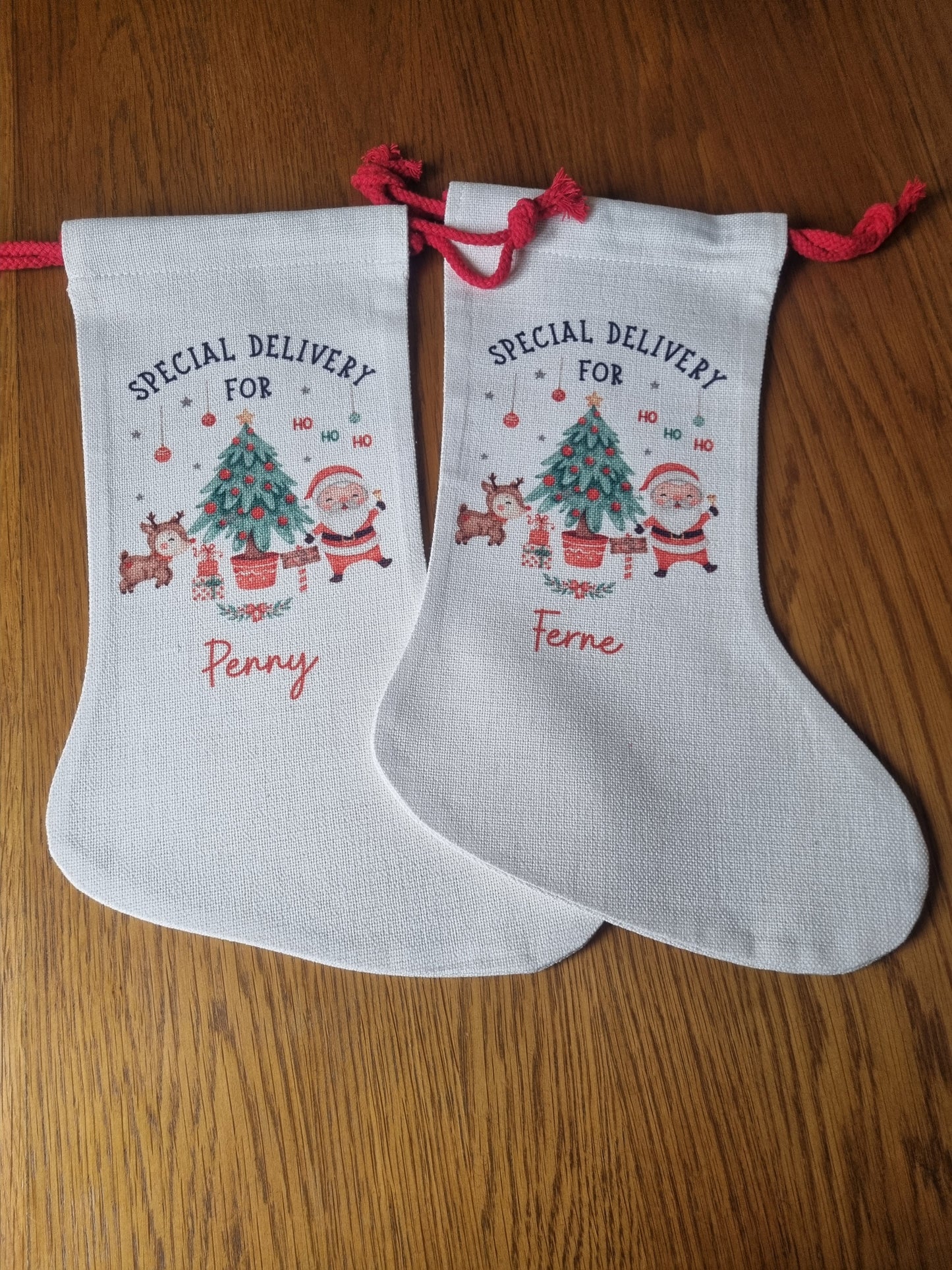 Personalised Kids stocking. Santa stocking