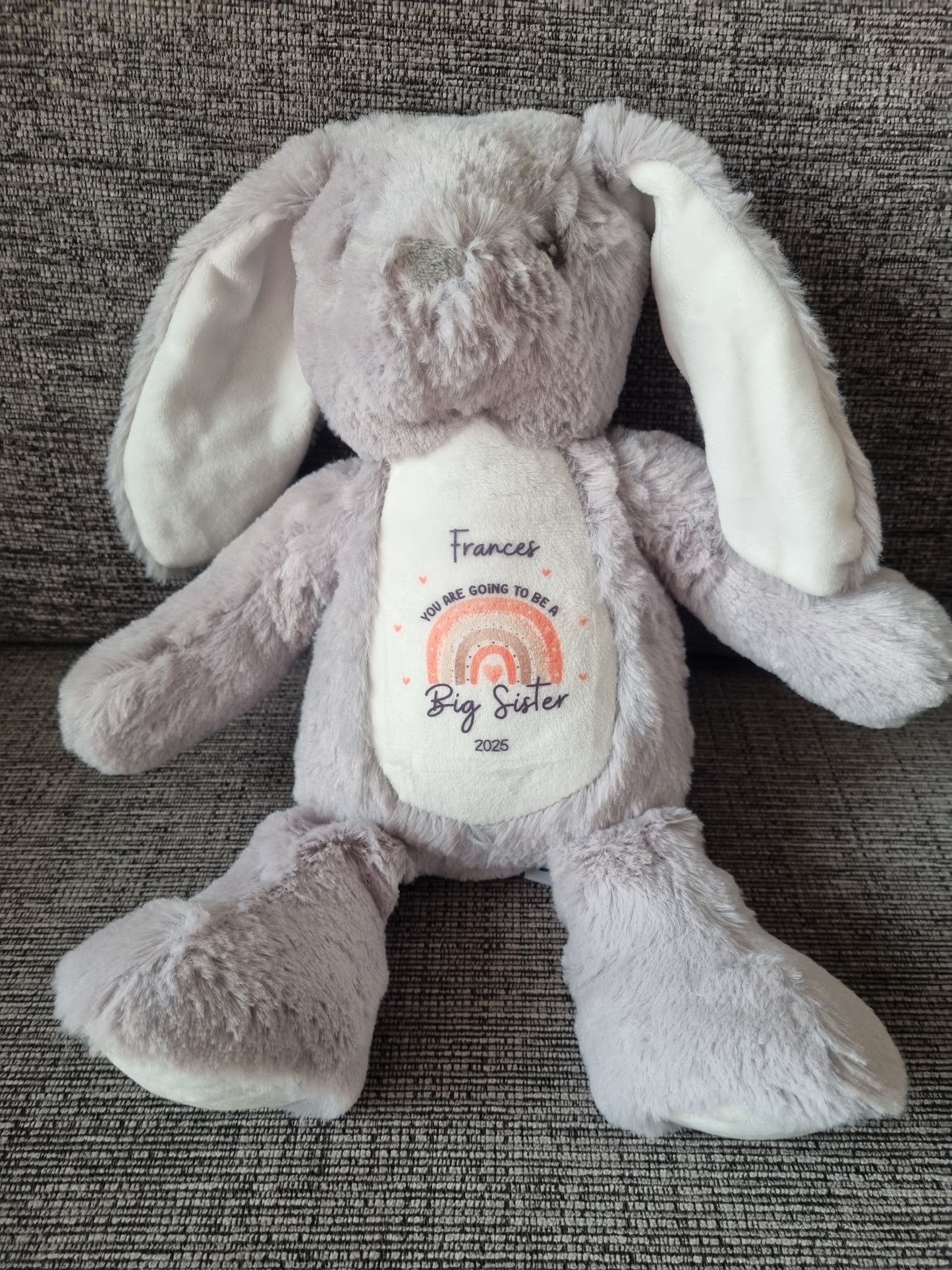 Rabbit Teddy. Personalised Gift for Kids. Personalised with child's name