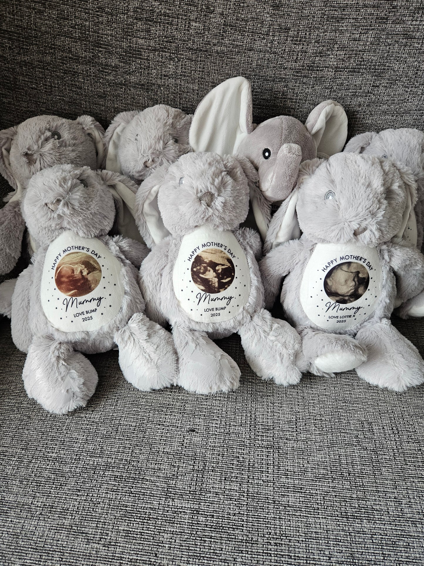 Happy Mothers Day personalised Gift. Soft toy. Baby scan Photo. Expecting mother gift.