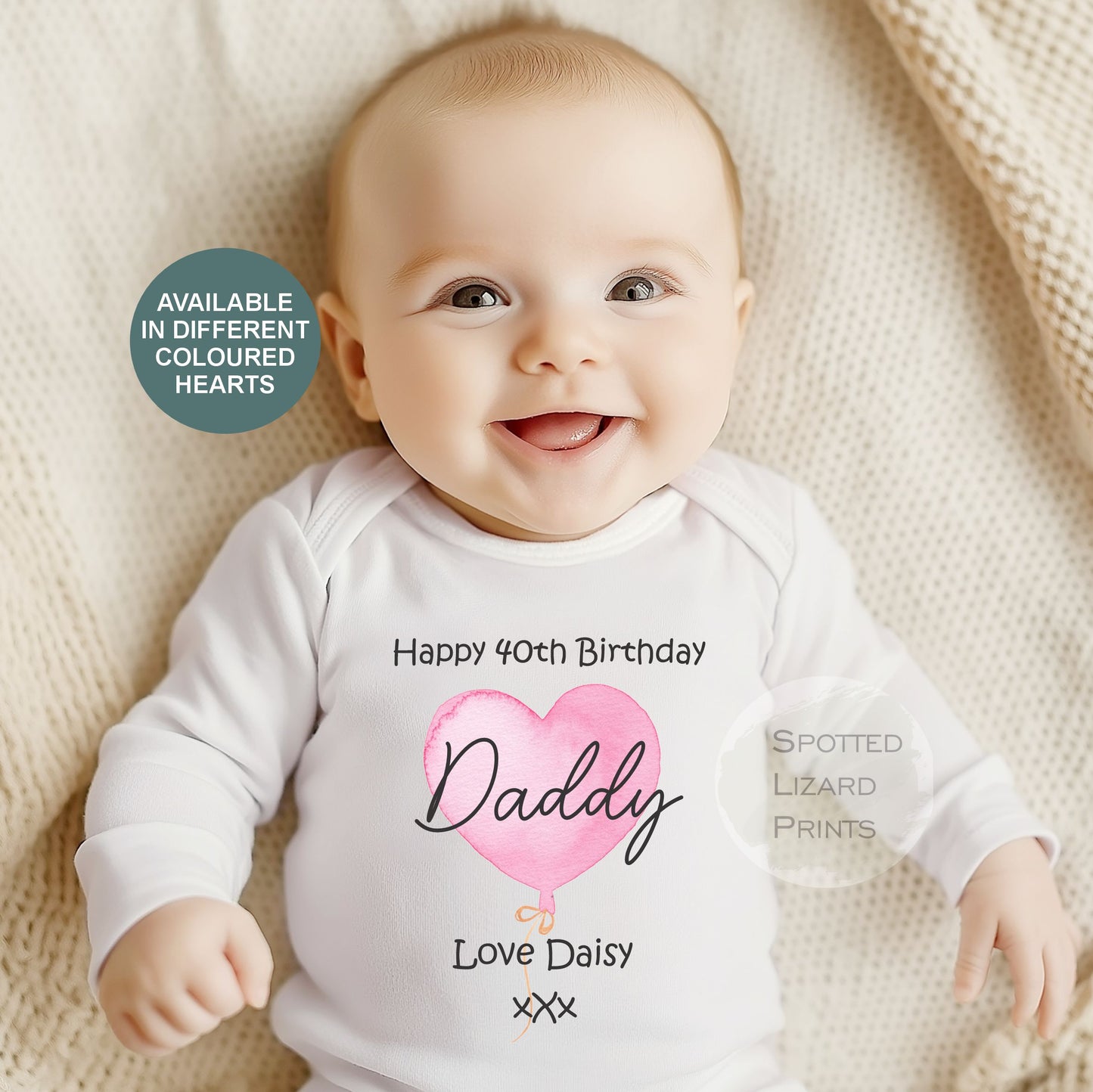 Happy Birthday Daddy Babygrow - Personalised baby vest - Happy birthday Daddy - Birthday message - happy birthday Dad - birthday wishes - Happy 40th Birthday