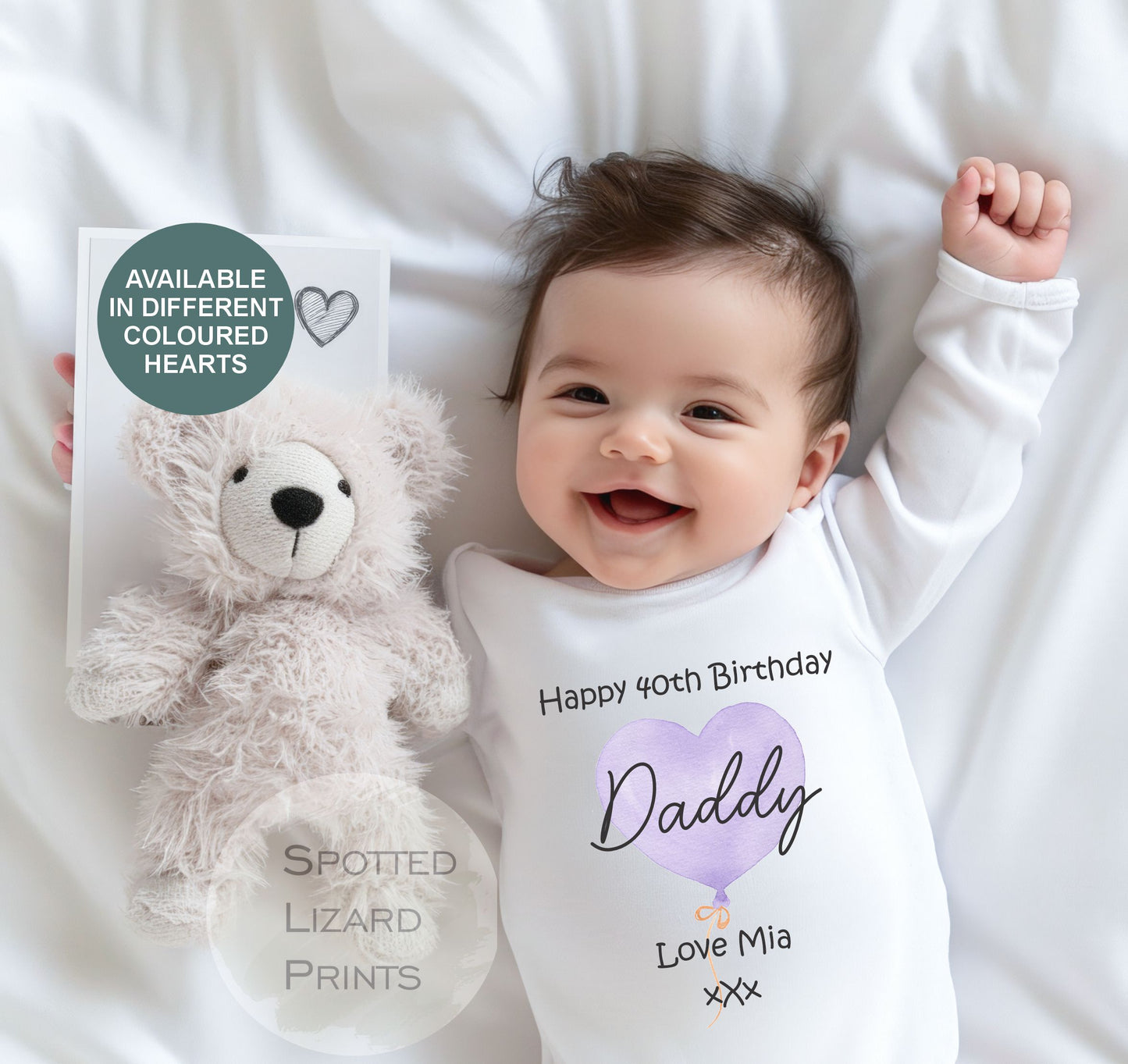 Happy Birthday Daddy Babygrow - Personalised baby vest - Happy birthday Daddy - Birthday message - happy birthday Dad - birthday wishes - Happy 40th Birthday