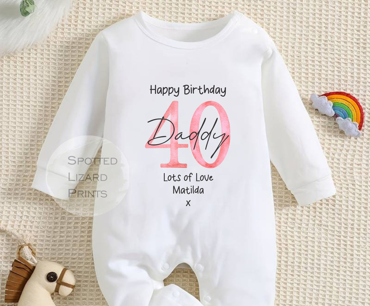 Happy 40th Birthday DADDY Baby Outfit (First Birthday 1st Birthday Daddy Dad Birthday l New Dad Gift | Love My Dad)