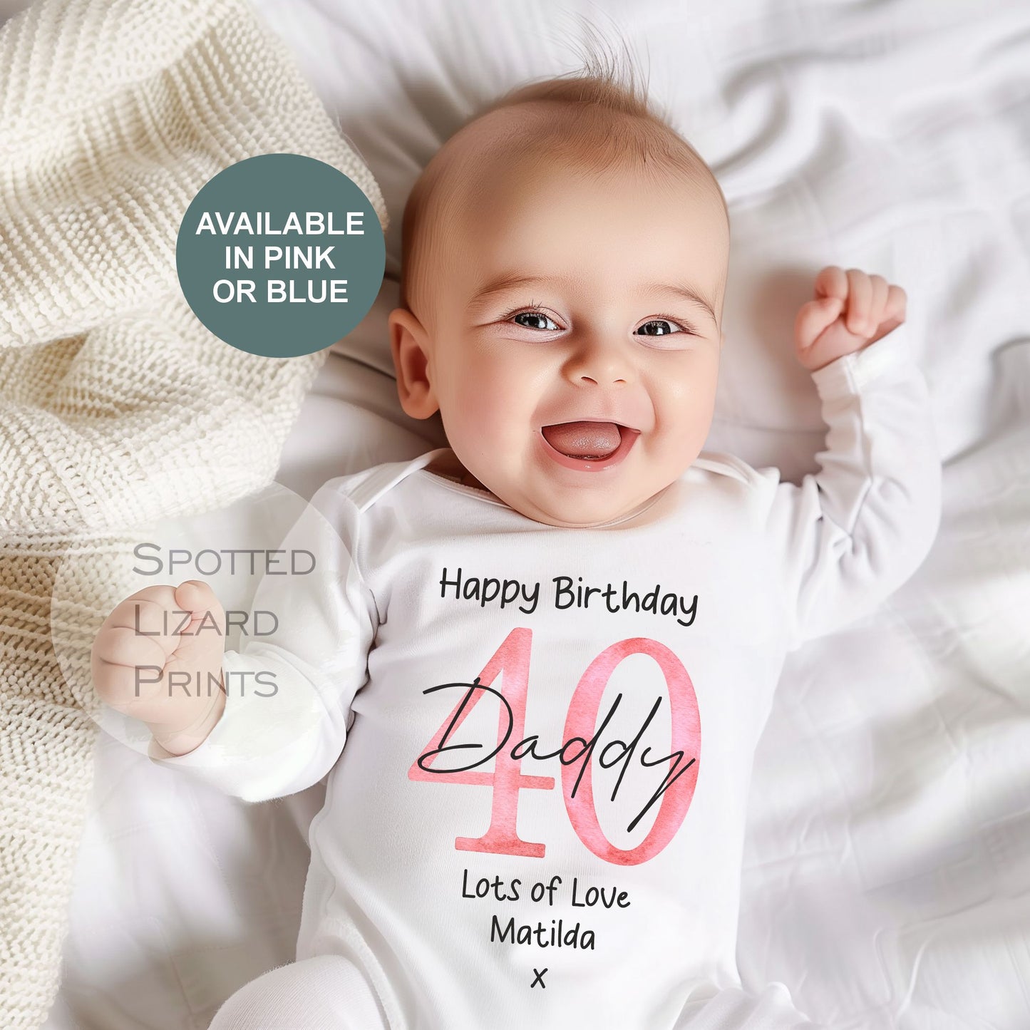 Happy 40th Birthday DADDY Baby Outfit (First Birthday 1st Birthday Daddy Dad Birthday l New Dad Gift | Love My Dad)