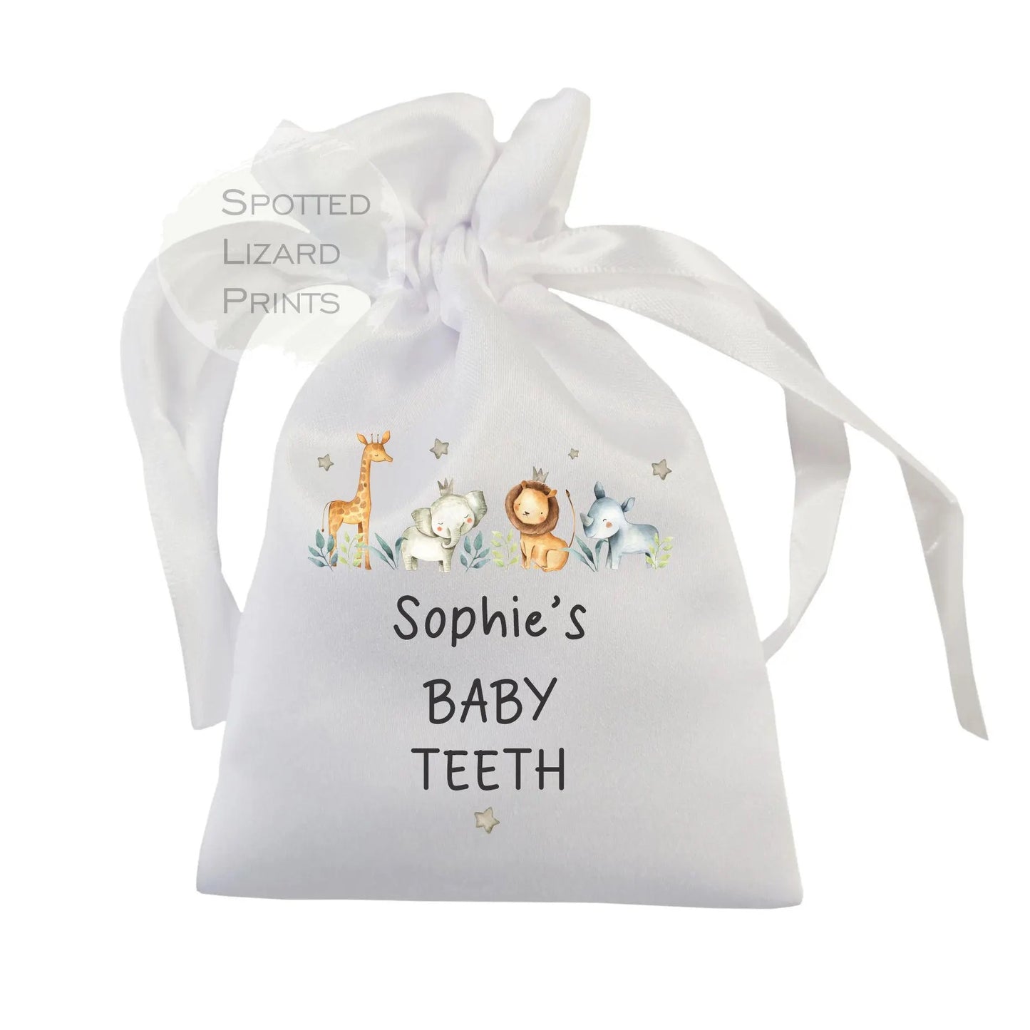 Baby hospital tag keepsake bag.