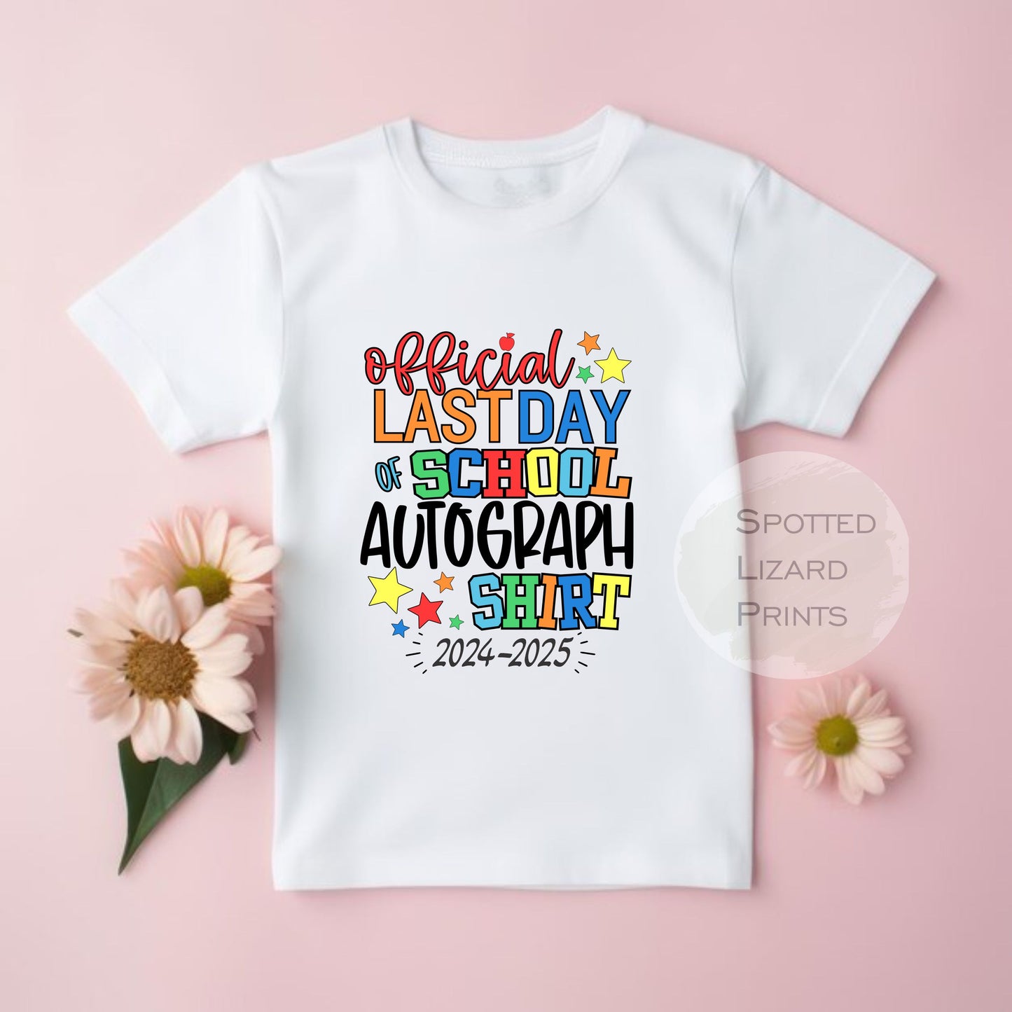 School Leaver Autograph T-Shirts | End Of Year Leavers Tops | Last Day Nursery | Preschool leavers | Friends Sign Their Names