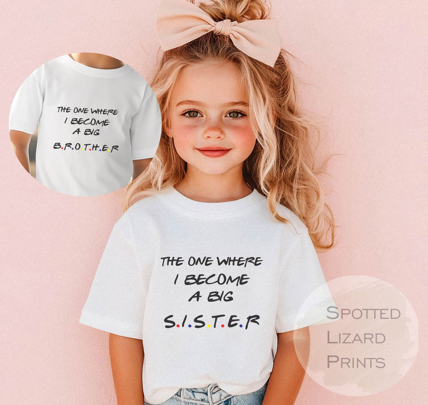The One Where I Become A Big Sister Kids T-shirt- Sisters Toddler Clothing - Siblings Gift Idea - Promoted to Big Sister "FRIENDS STYLE"
