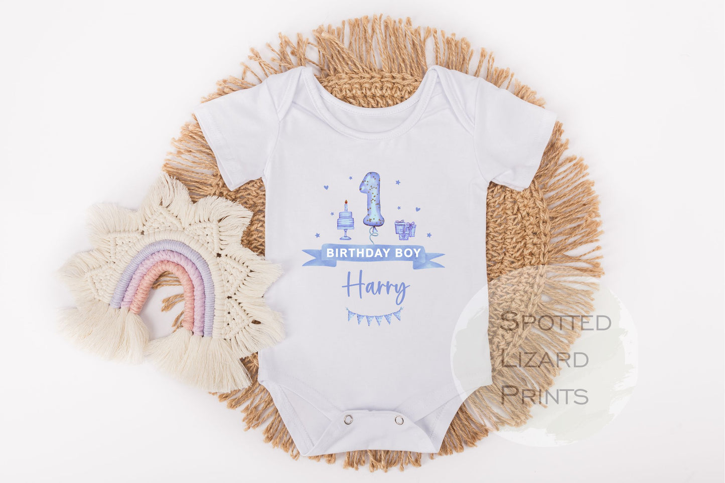 My 1st Birthday. Girls personalised Birthday vest. White vest personalised with a name.
