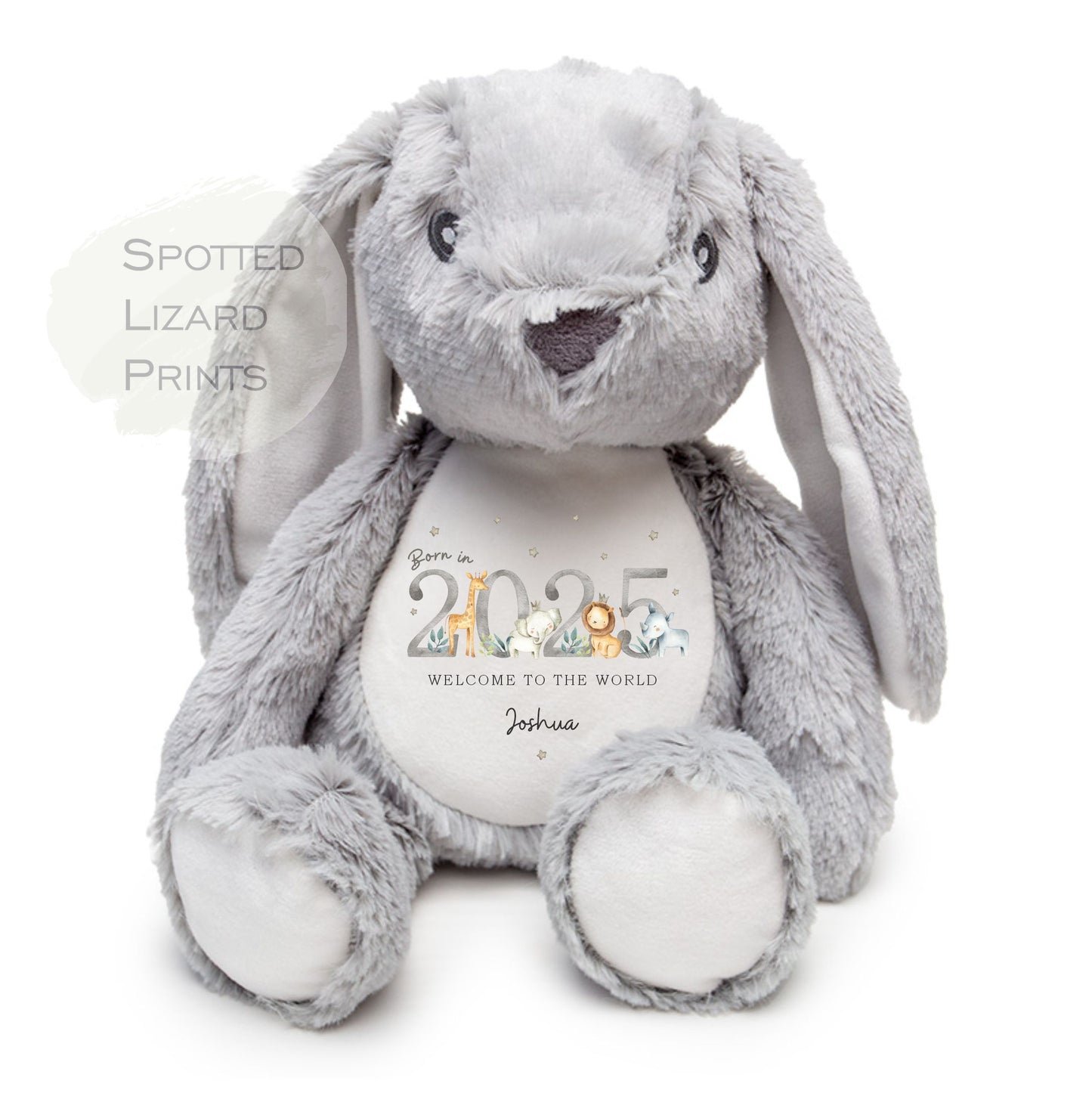 Born in 2025 soft Toy. New Baby Gift. Personalised Teddy. Personalised Baby Gift