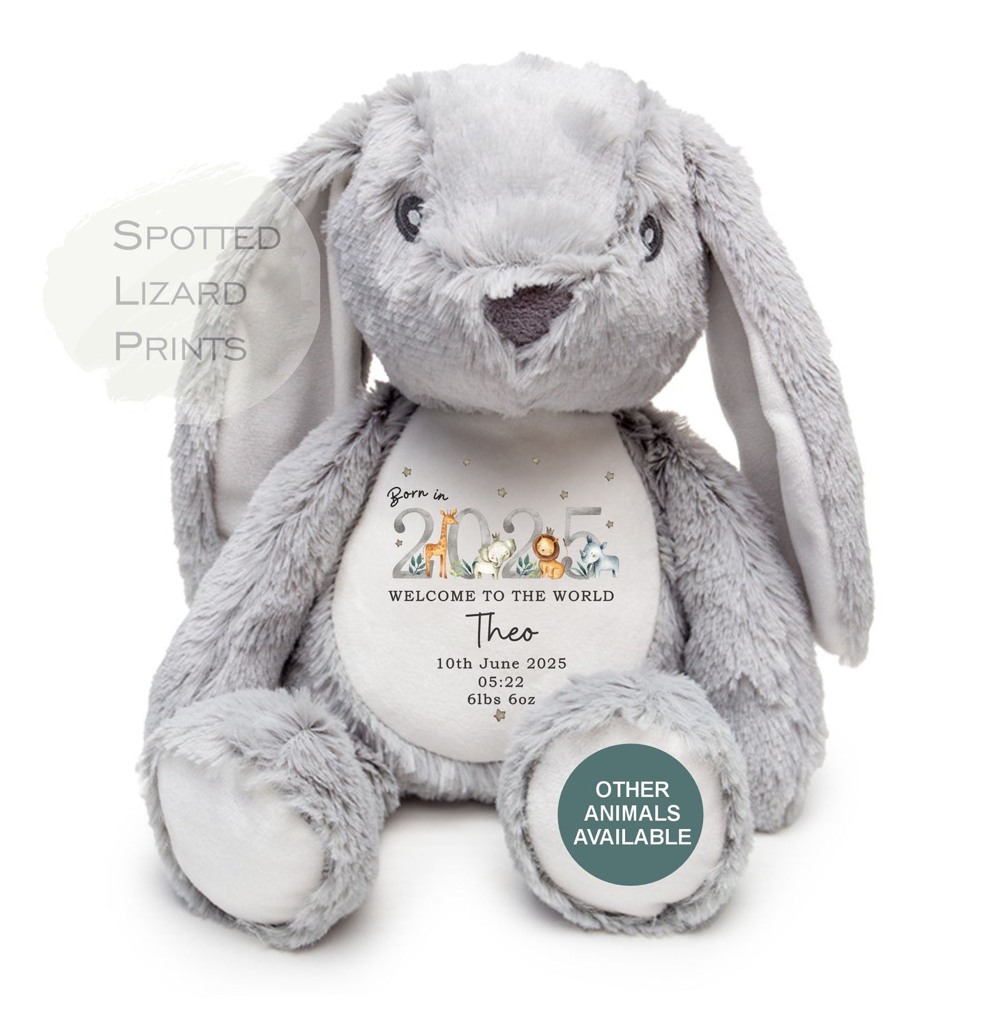 Personalised Born in 2025 Soft Toy Name, Welcome to the World - Baby Shower - Baby Gift - Baby Girl Baby Boy - personalised baby gift