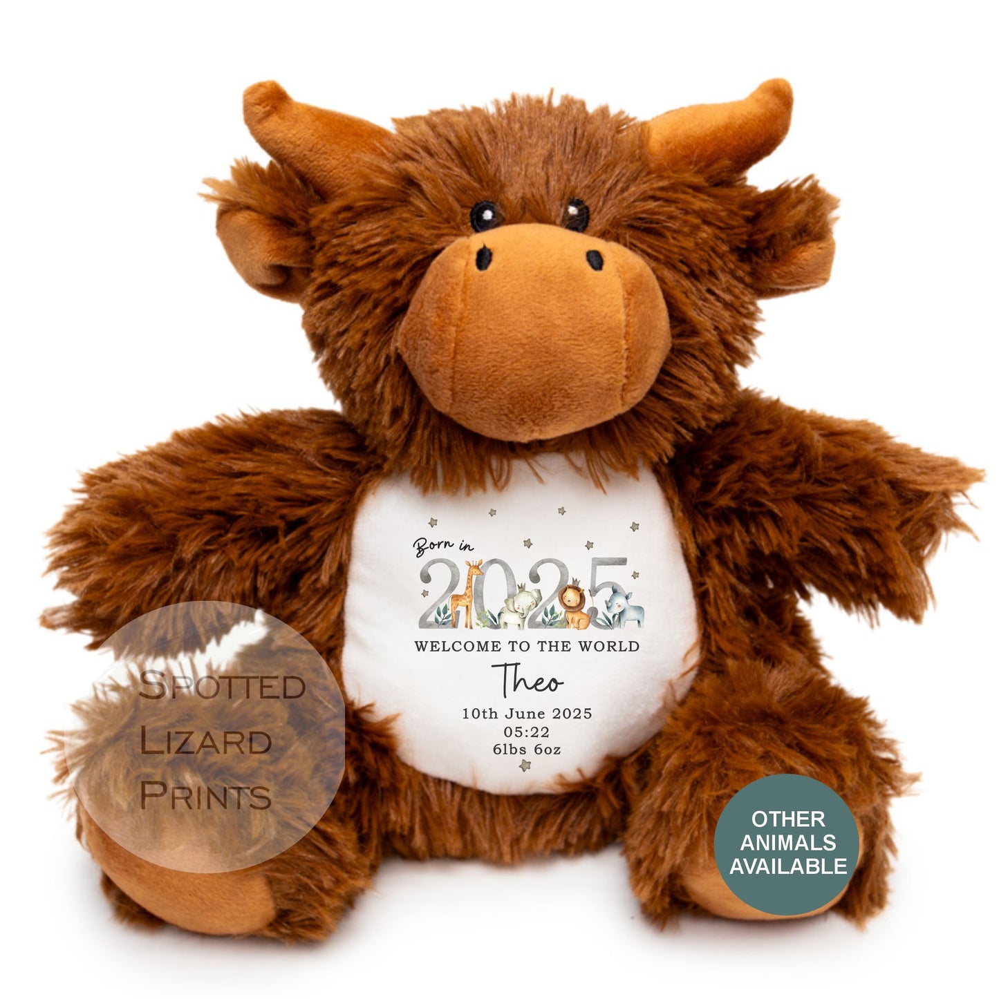 Personalised Born in 2025 Soft Toy Name, Welcome to the World - Baby Shower - Baby Gift - Baby Girl Baby Boy - personalised baby gift