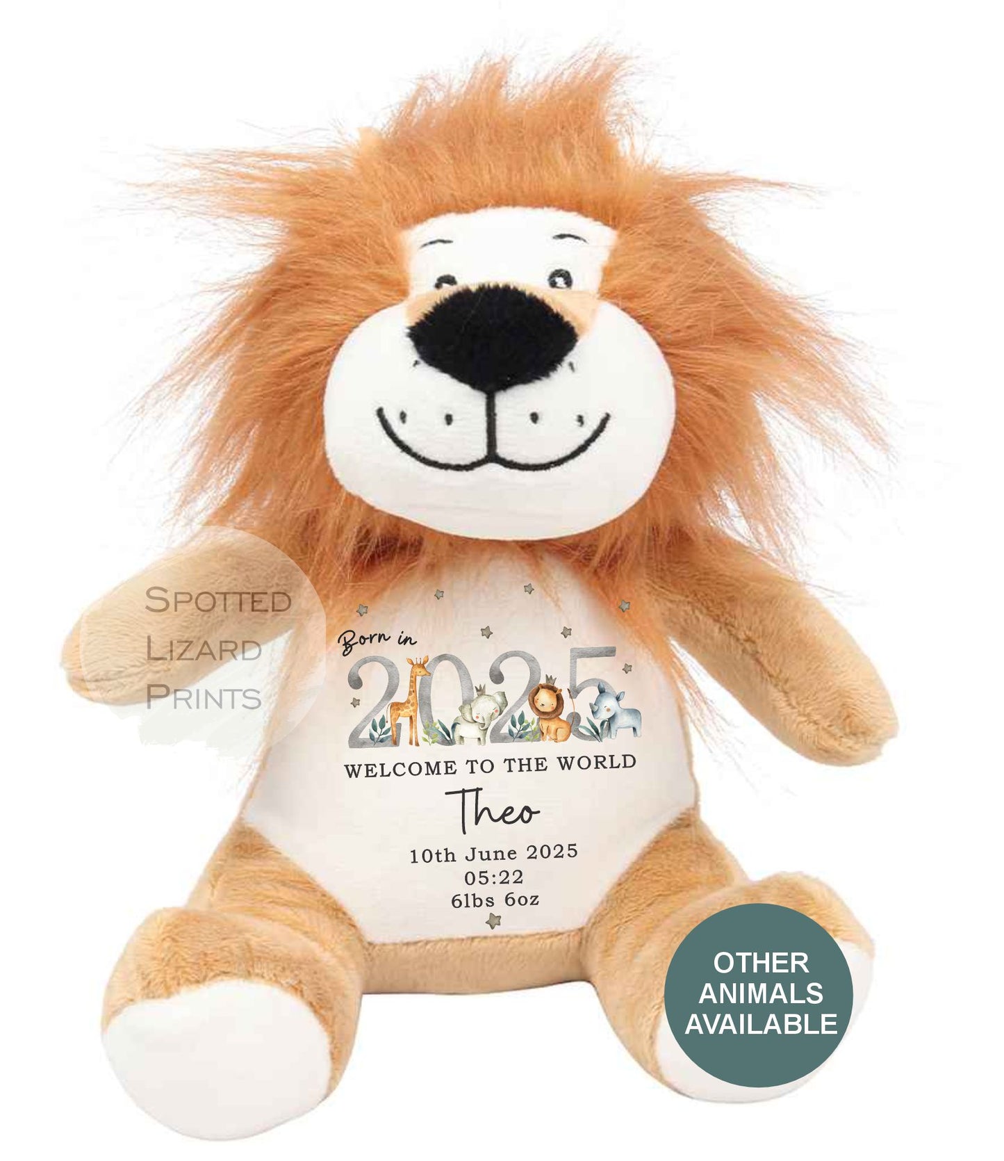 Personalised Born in 2025 Soft Toy Name, Welcome to the World - Baby Shower - Baby Gift - Baby Girl Baby Boy - personalised baby gift