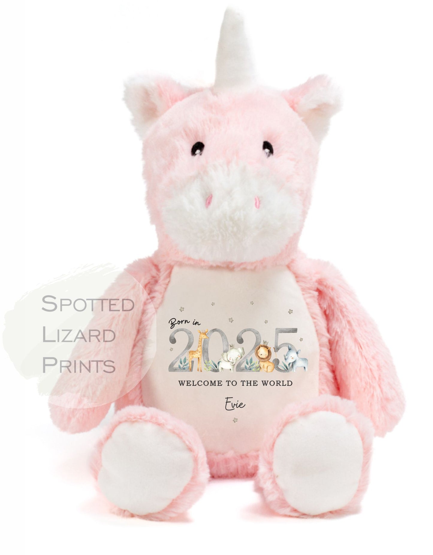 Born in 2025 soft Toy. New Baby Gift. Personalised Teddy. Personalised Baby Gift