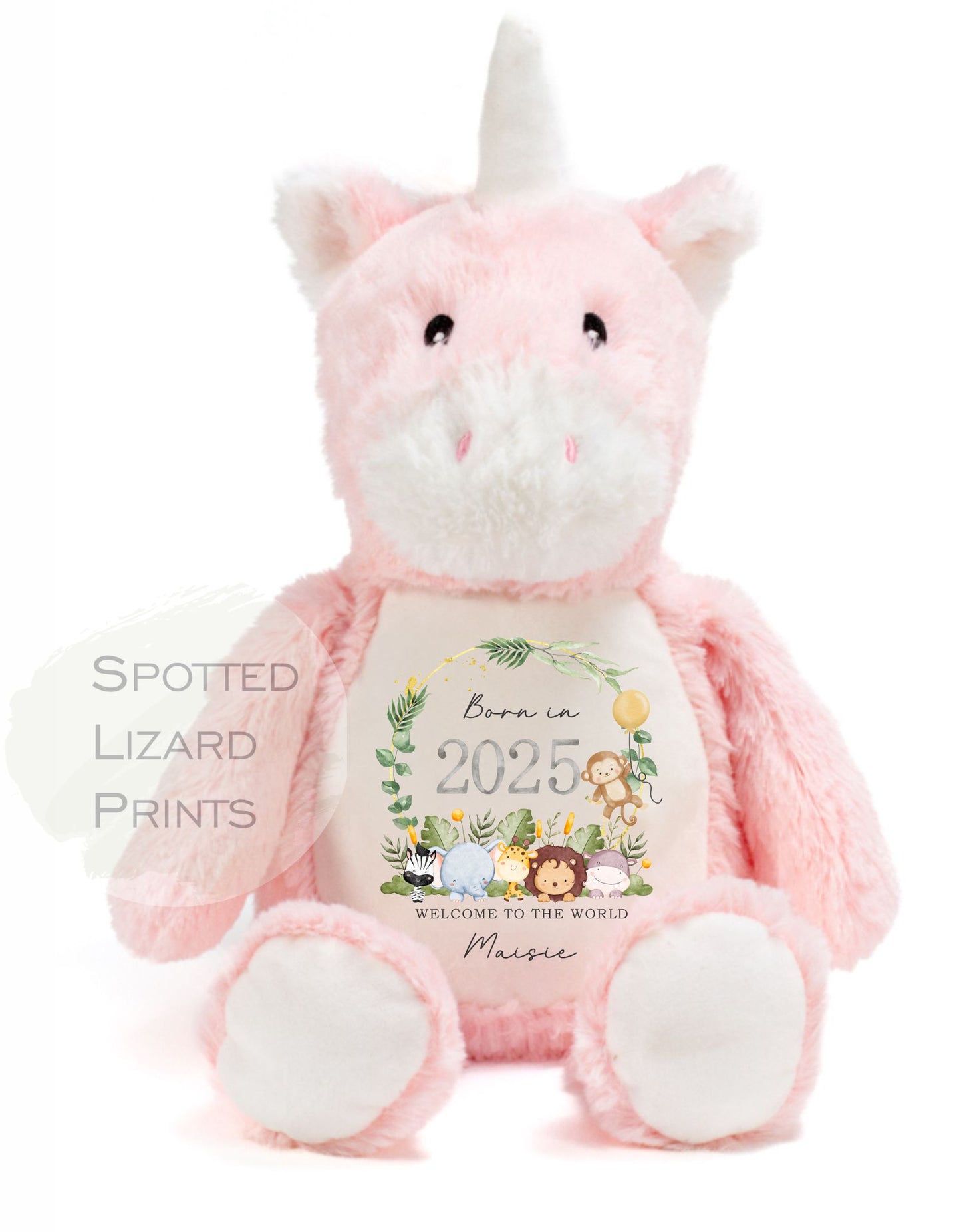 Personalised Born in 2025 Soft Toy Name, Welcome to the World - Baby Shower - Baby Gift - Baby Girl Baby Boy - Higgle Bears