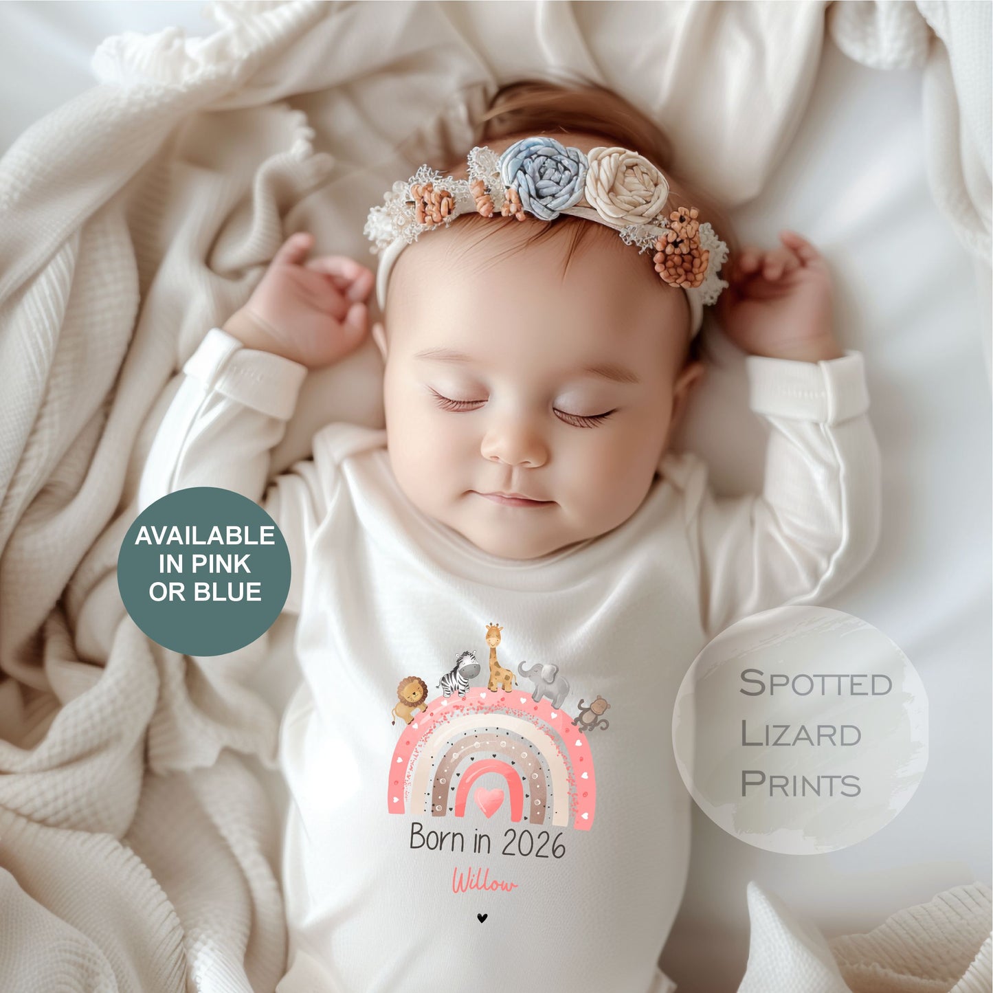 Born in 2026 - Personalised Baby vest - Born in 2026 Baby Grow - Born in 2026 Baby clothes - Born in 2026 sleepsuit - personalised Baby clothes