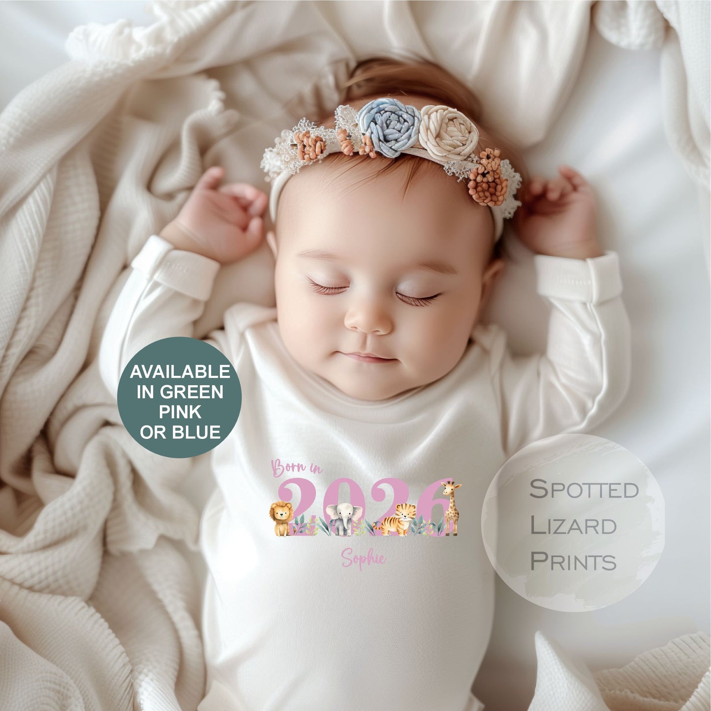 Born in 2026 - Personalised Baby vest - Born in 2026 Baby Grow - Born in 2026 Baby clothes - Born in 2026 sleepsuit - personalised Baby clothes