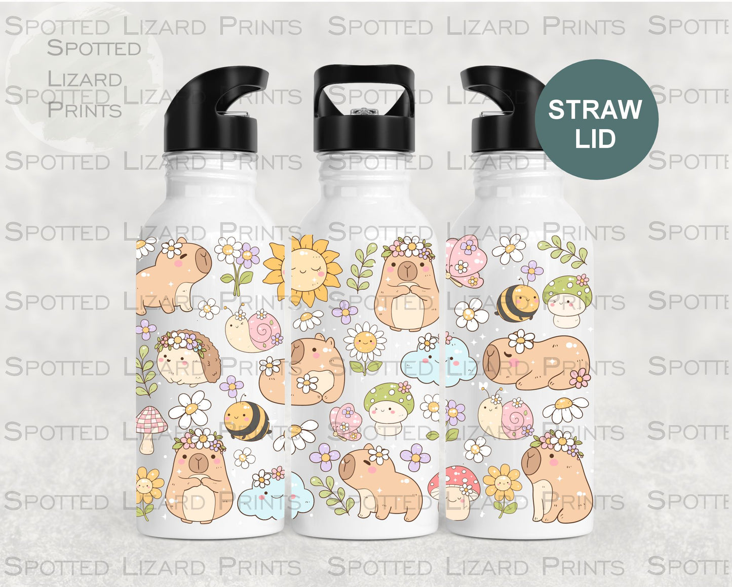 Personalised Capybara Water Bottle - Personalised water Bottle Kids - Personalised water Bottle for Kids - Kids personalised Water Bottle