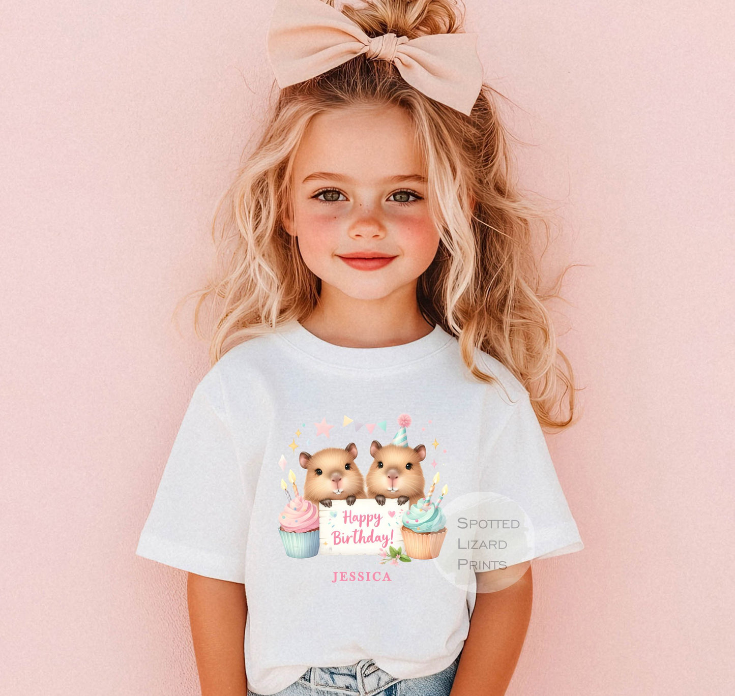 Personalised Capybara Birthday T-shirt, First Birthday shirt, Birthday Capybara - Birthday Gifts - Birthday Girl T-shirt