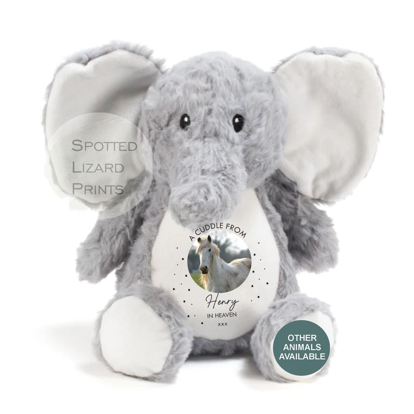 Memory Soft Toy - A Cuddle From Heaven - Memory Gift - Pet Photo Gift Bereavement Loss of Loved One - Sympathy - Pet in Heaven Loss of Pet