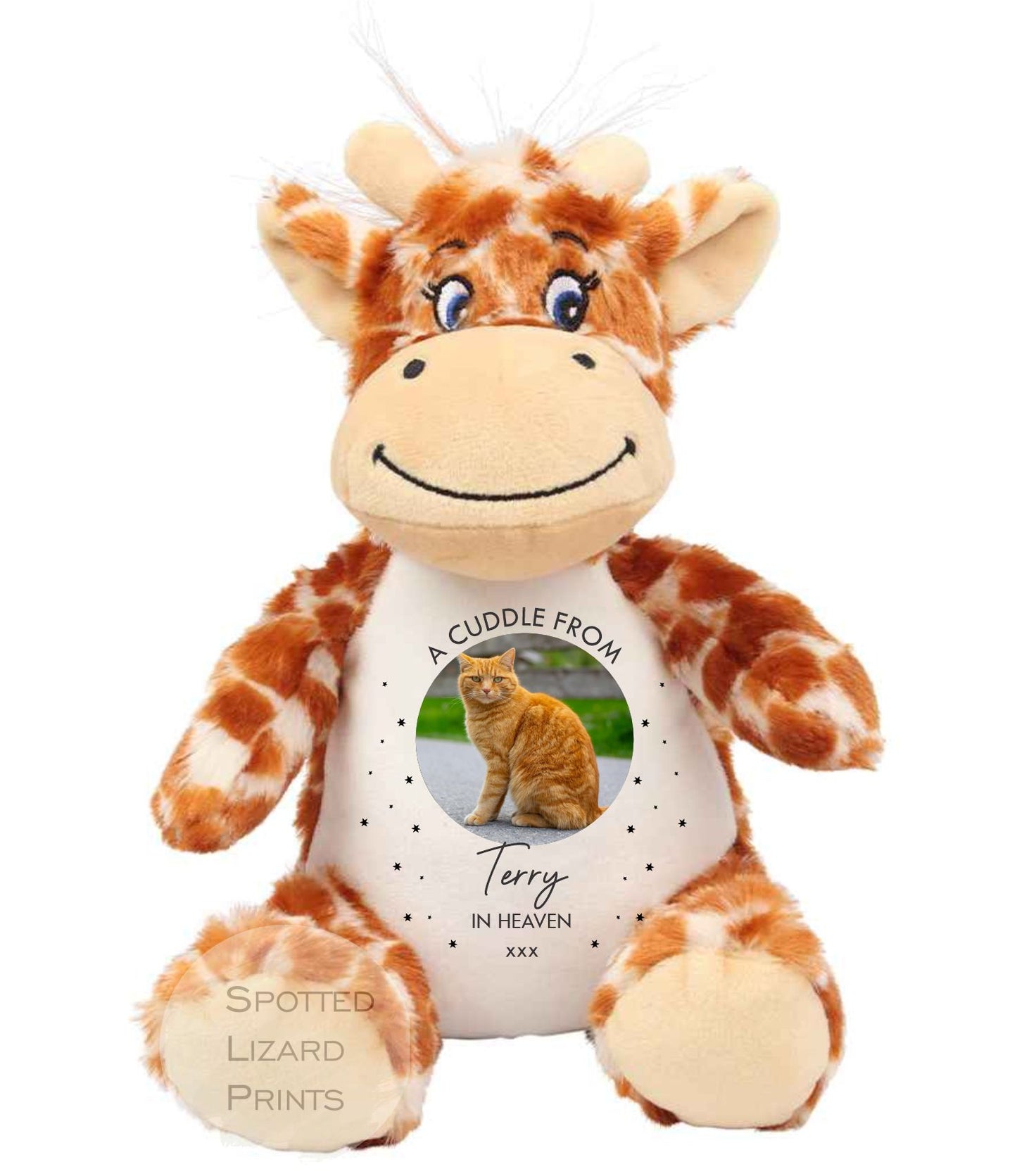 Memory Soft Toy - A Cuddle From Heaven - Memory Gift - Pet Photo Gift Bereavement Loss of Loved One - Sympathy - Pet in Heaven Loss of Pet