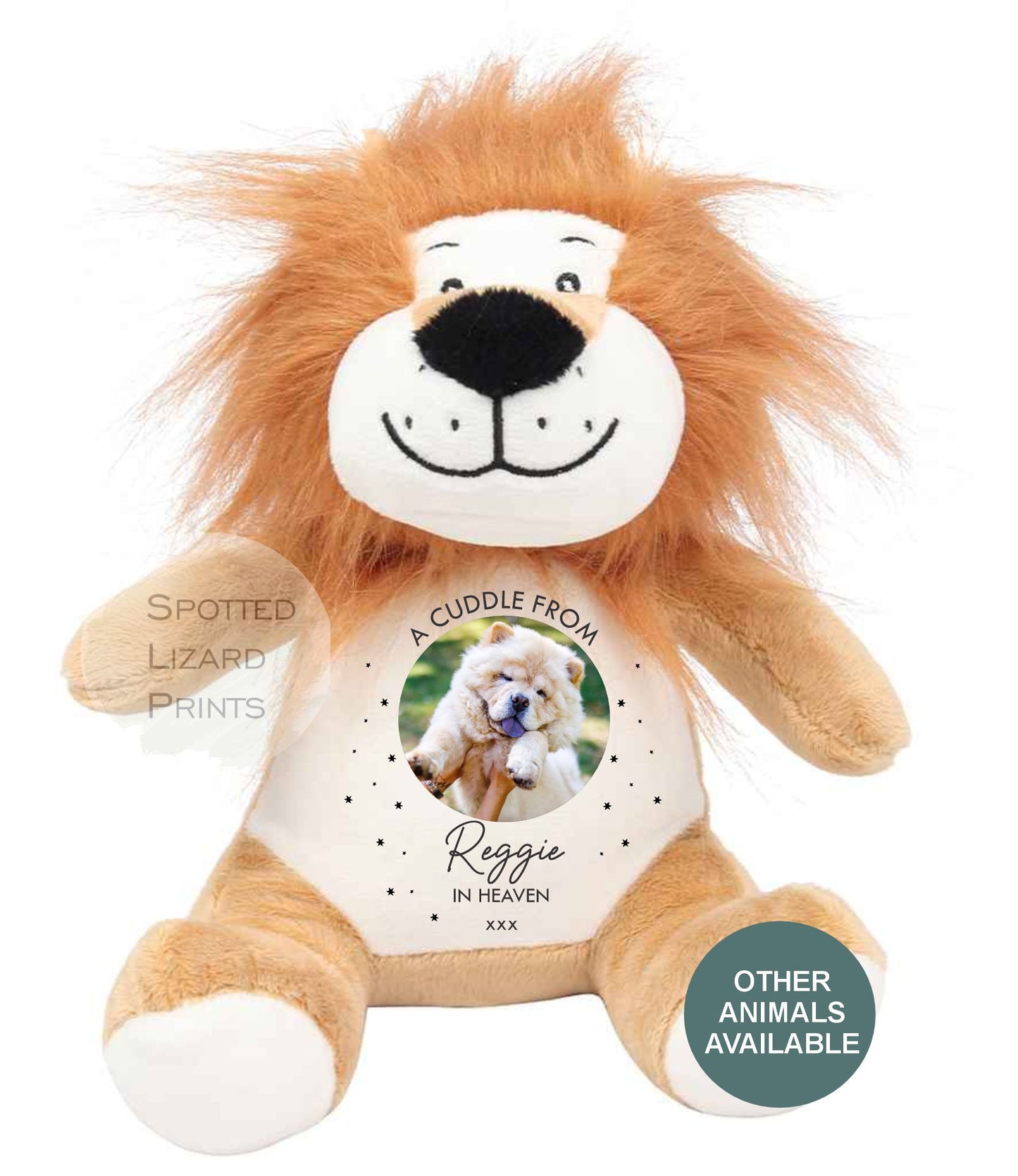 Memory Soft Toy - A Cuddle From Heaven - Memory Gift - Pet Photo Gift Bereavement Loss of Loved One - Sympathy - Pet in Heaven Loss of Pet