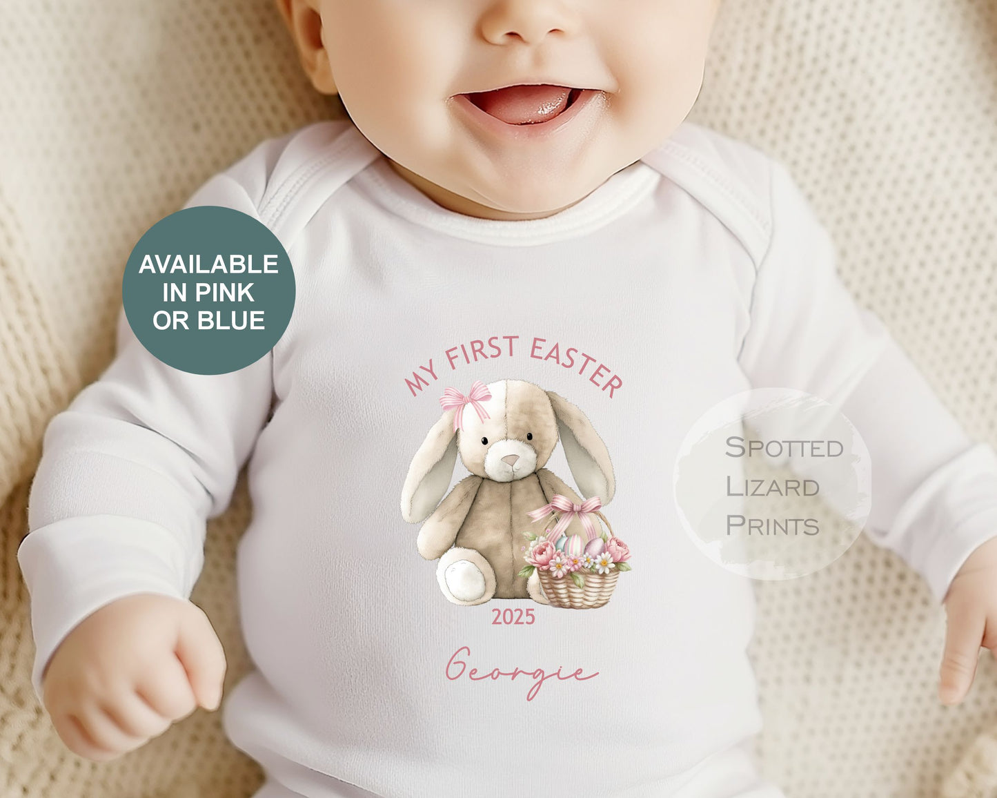 Easter Bunny Baby clothing. Personalised clothing. My first Easter. New Baby Easter clothes.