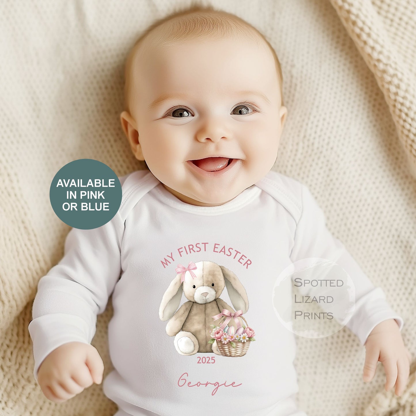 Easter Bunny Baby clothing. Personalised clothing. My first Easter. New Baby Easter clothes.