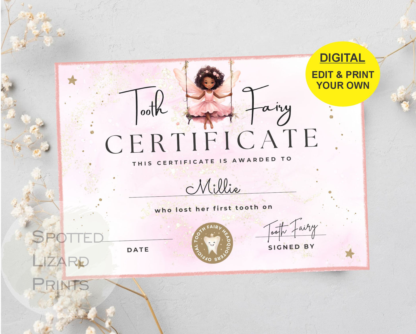 Tooth Fairy certifcate