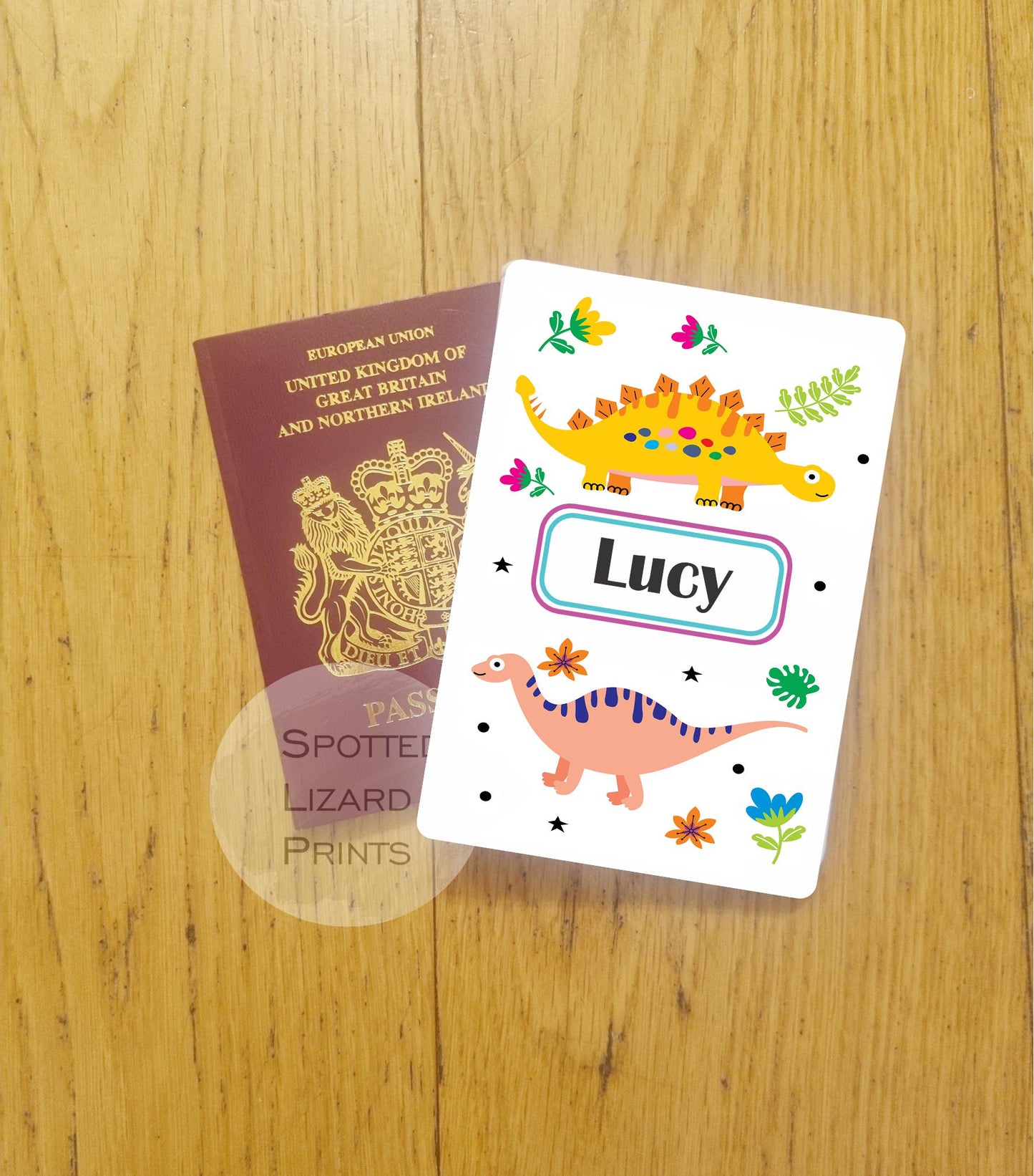 Passport protective cover. White. Personalised Passport cover for Kids