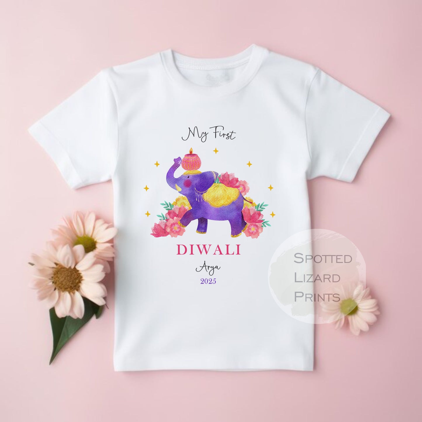 Personalised My First Diwali - Diwali Baby Vest or Rompersuit - Happy Diwali Gift - My First Diwali Gift Babygrow , Diwali Sleepsuit