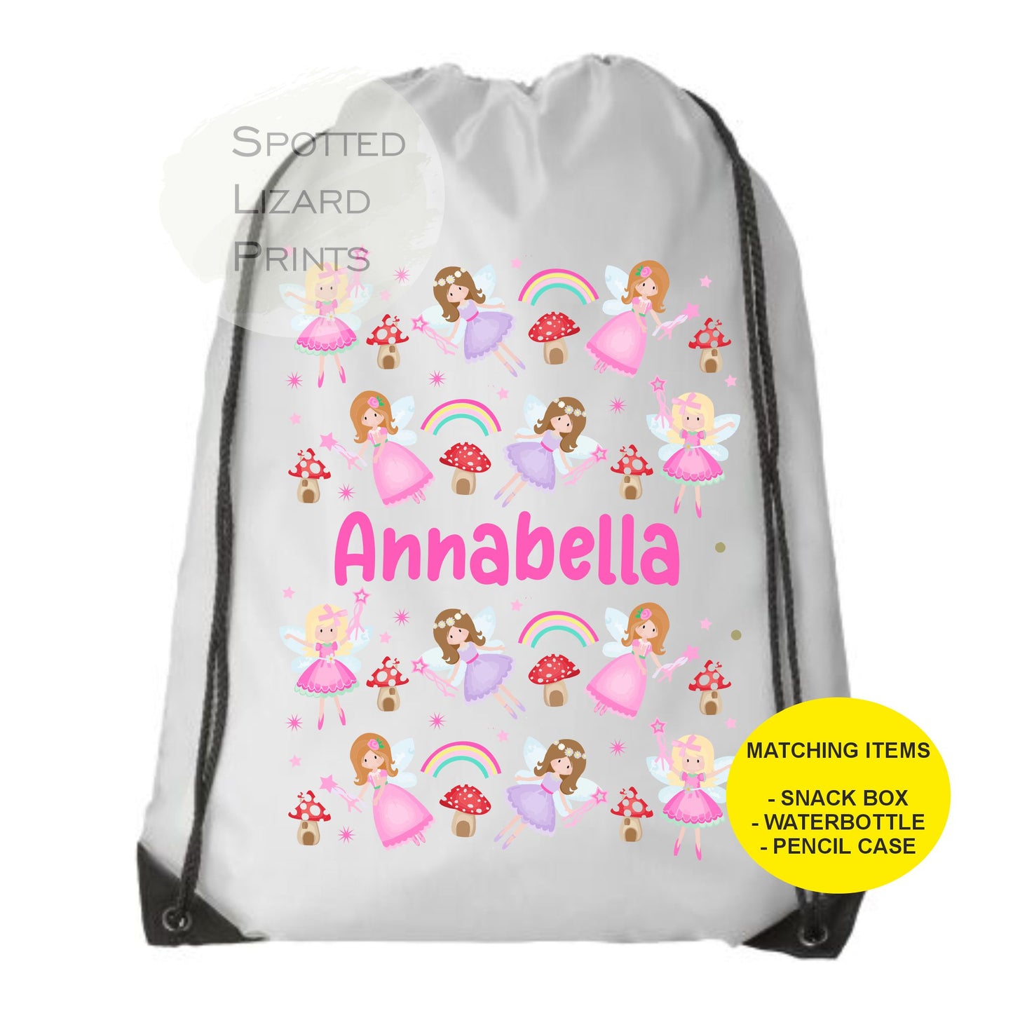 White Drawstring Bag