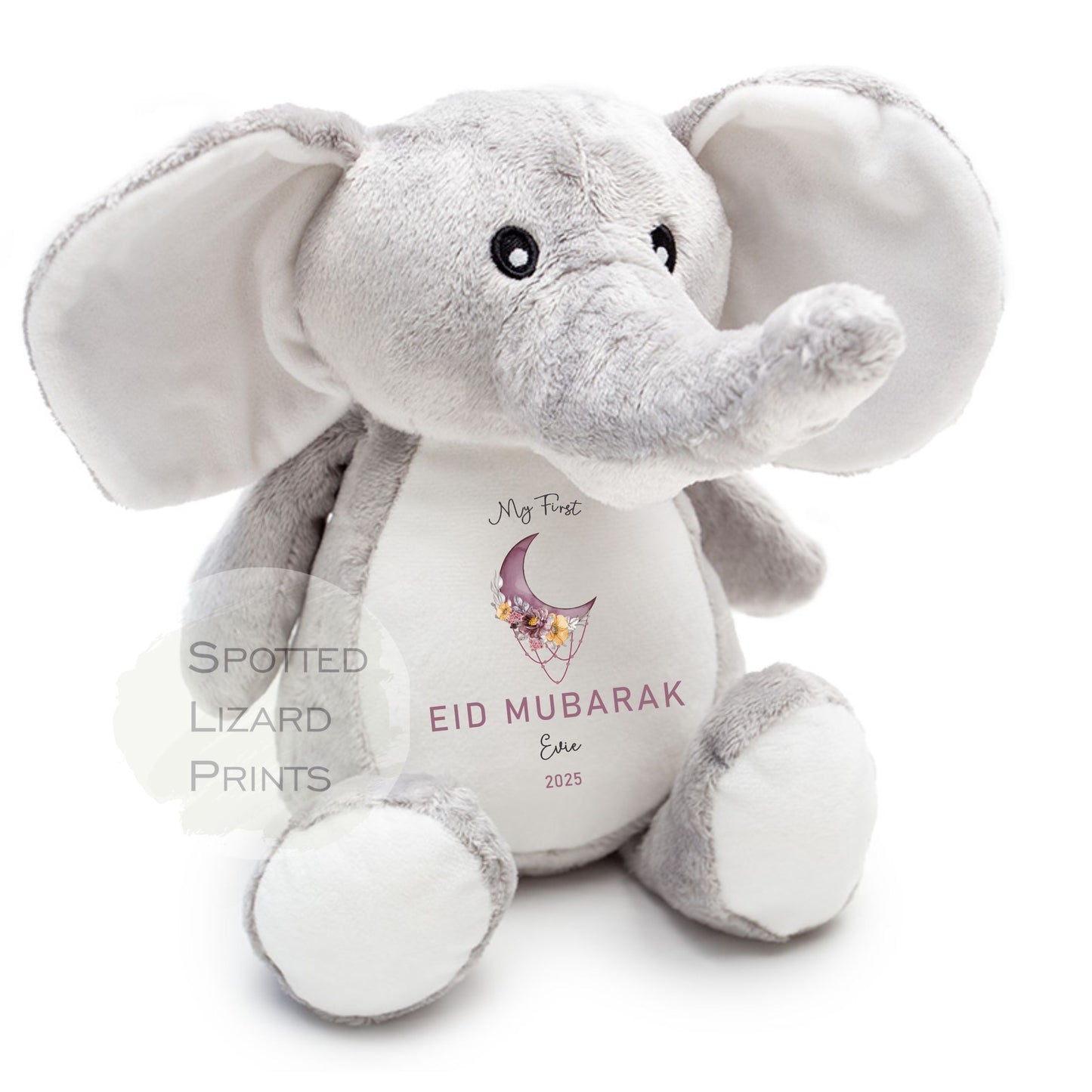 My first Eid soft Toy. Personalised Gift for Kids. Eid Elephant Teddy.