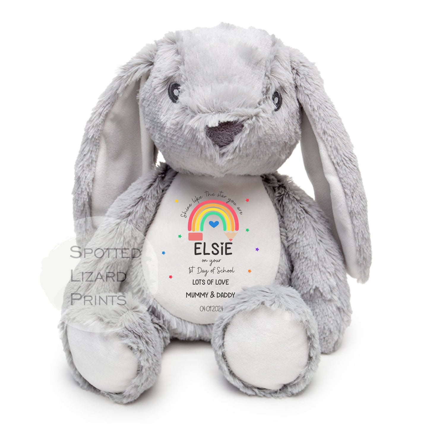 personalised first day of school rabbit Teddy