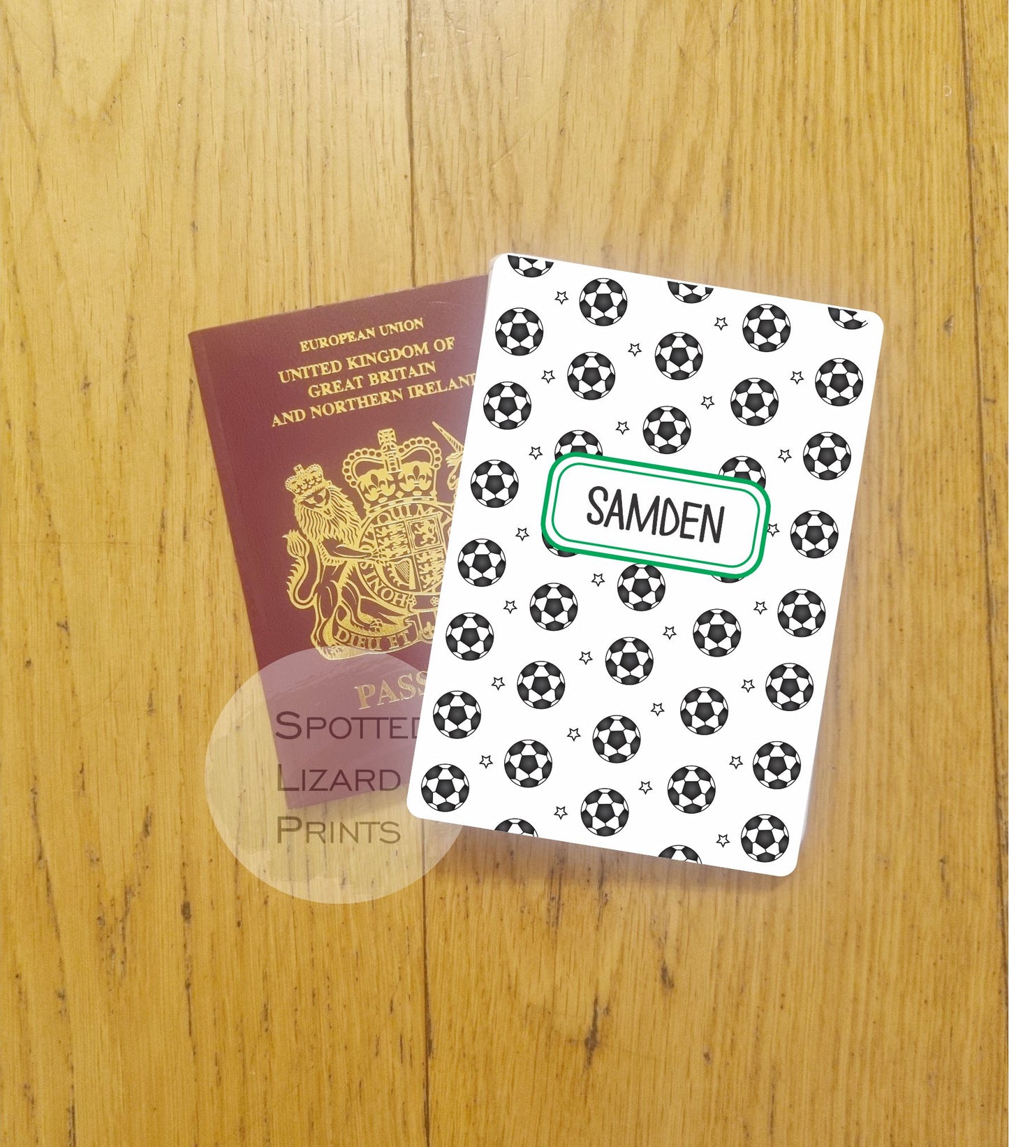 Personalised passport cover. Passport protector.