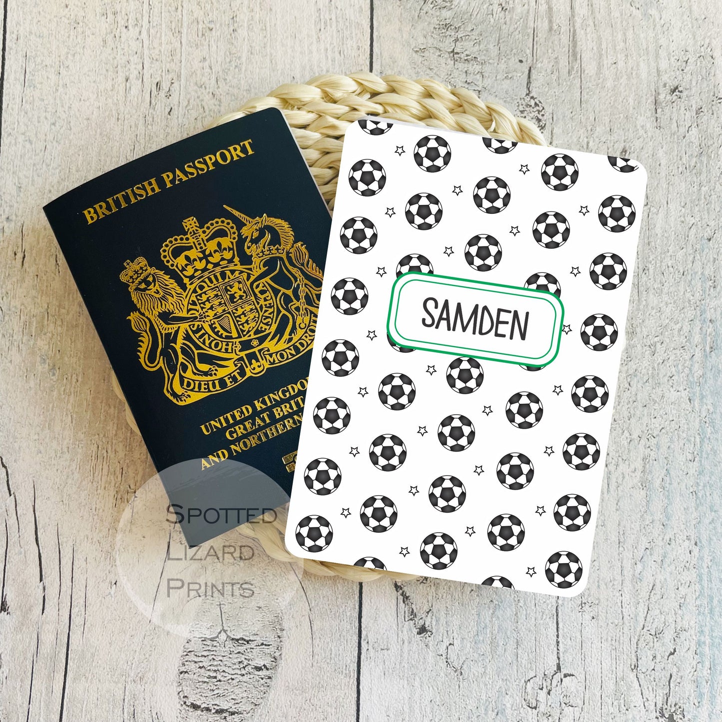 Personalised passport cover. Passport protector.