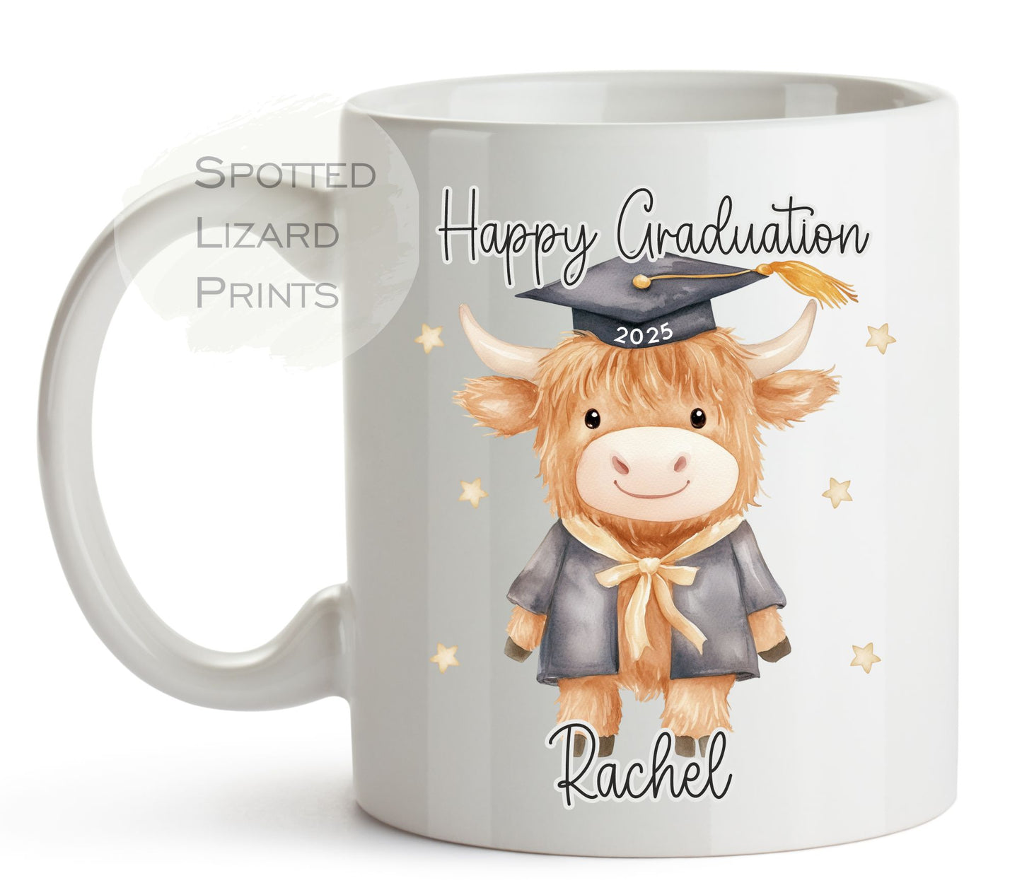 Personalised Graduation Highland Cow Graduation Gift Graduate 2025, University Gift, School Leaver, Gift for Graduation, University Leaver Gift