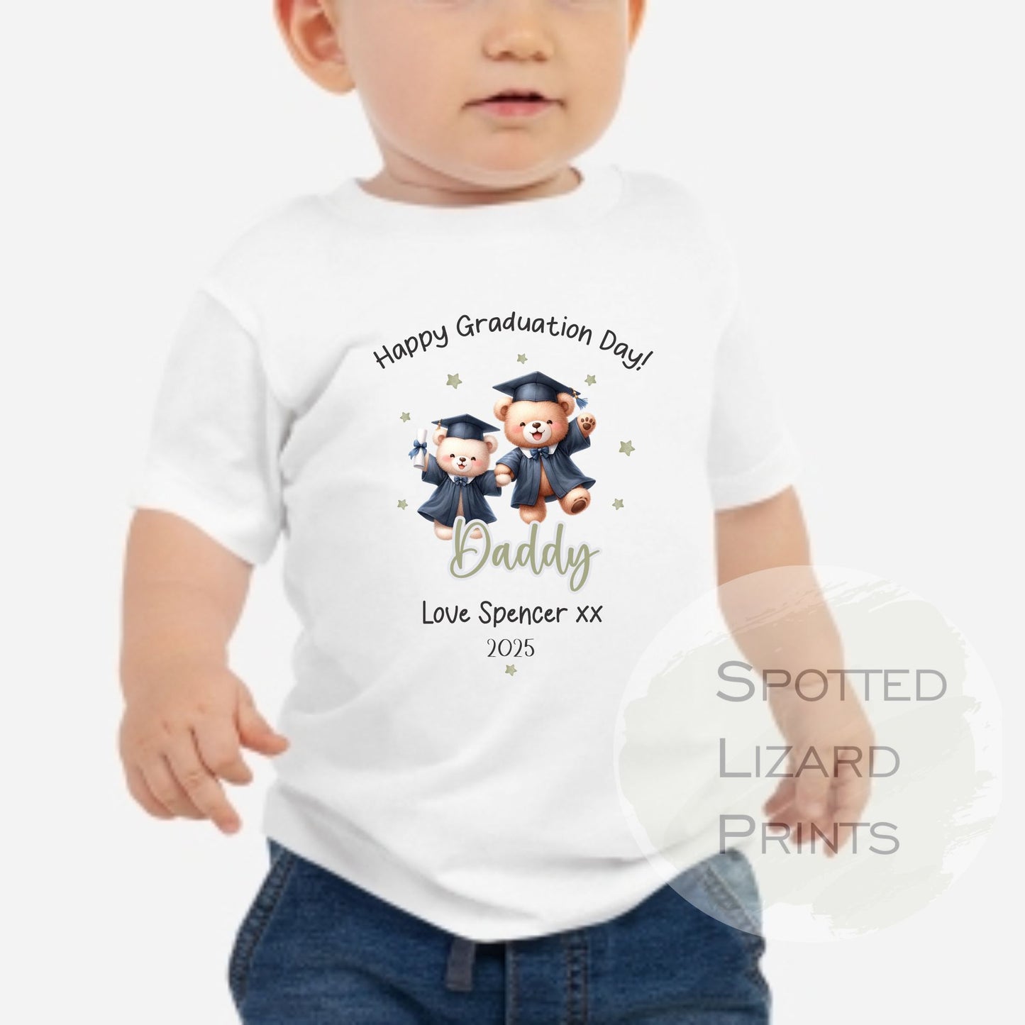 Personalised Happy Graduation Daddy, Graduation Mummy, Auntie, Uncle Baby Outfit - Congratulation on your Graduation Day Babygrow | Vest