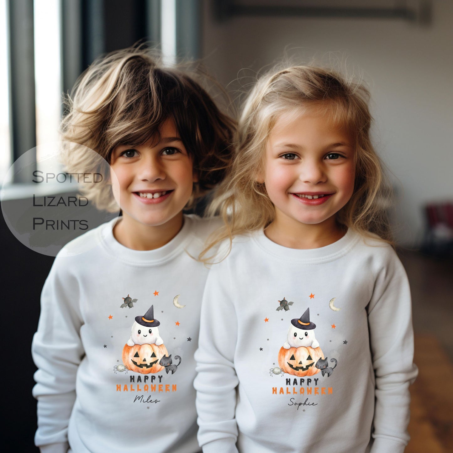 Personalised Cute Halloween Kids Sweatshirt Cute Pumpkin, Unisex Halloween Outfit, Spooky Outfit Trick or Treat Sweatshirt, Halloween jumper