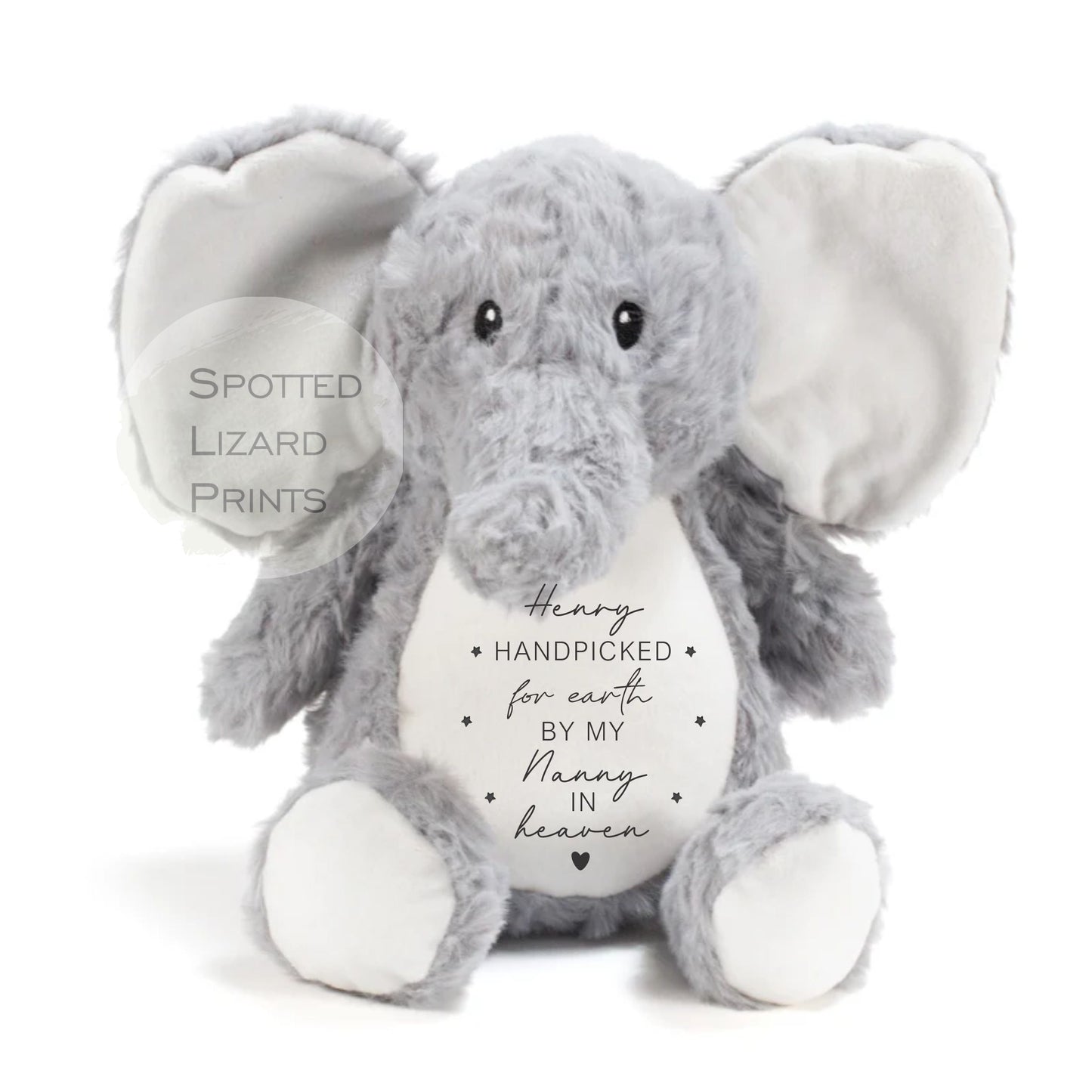 Personalised handpicked for earth by nanny in heaven teddy, Handpicked for earth by grandad in heaven teddy, handpicked for earth teddy
