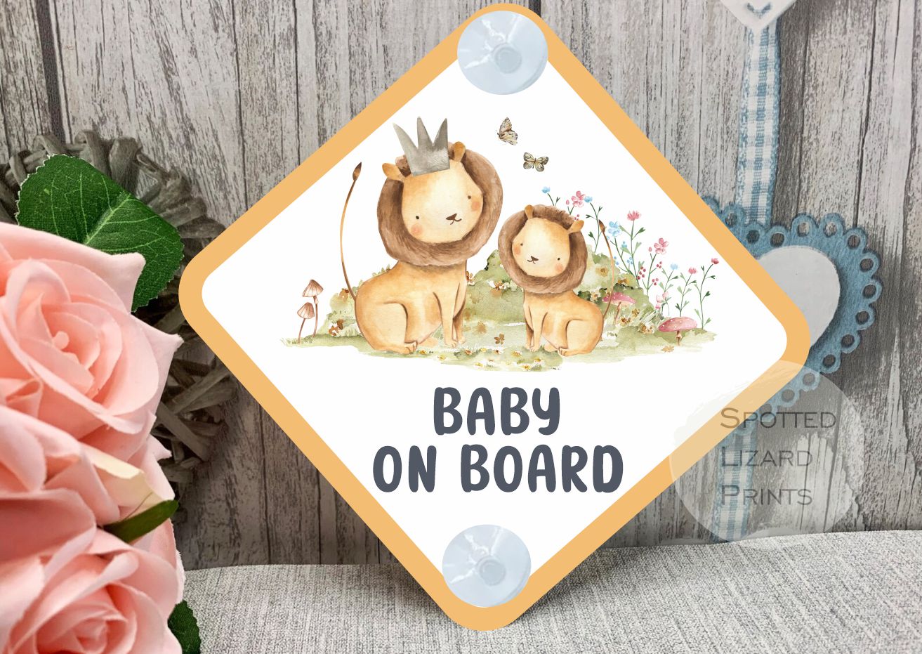 Lions Baby on Board Car Sign - Baby on Board | Child on Board