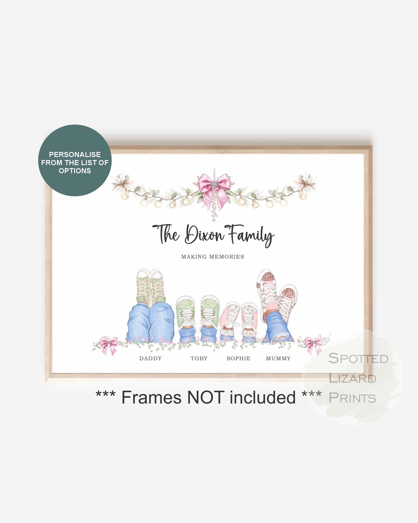 Personalised Family Print, Our Family Gift, Christmas Family Print, Personalized Family Portrait, Gift For Mum, Christmas Gifts - UNFRAMED