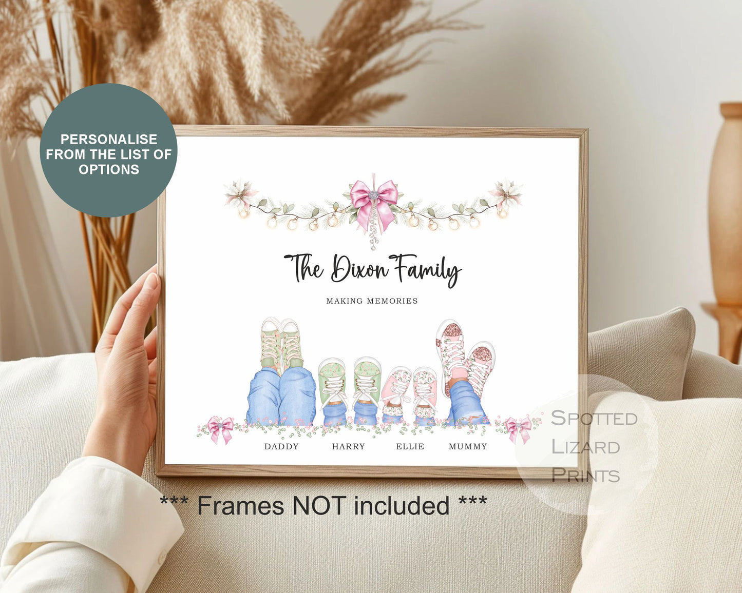 Personalised Family Print, Our Family Gift, Christmas Family Print, Personalized Family Portrait, Gift For Mum, Christmas Gifts - UNFRAMED