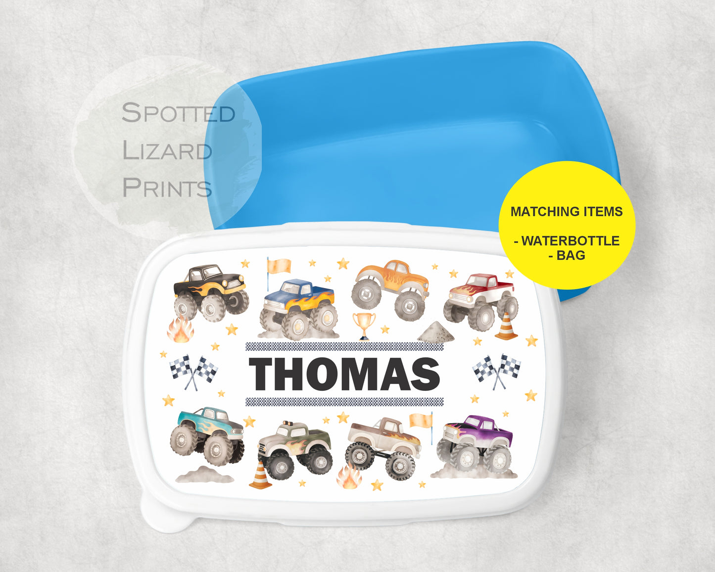 Personalised Monster Trucks Drawstring Bag - Kids School Bag - Swimming Bag - Back to School - Drawstring Bag Kids - PE Bag - Kit