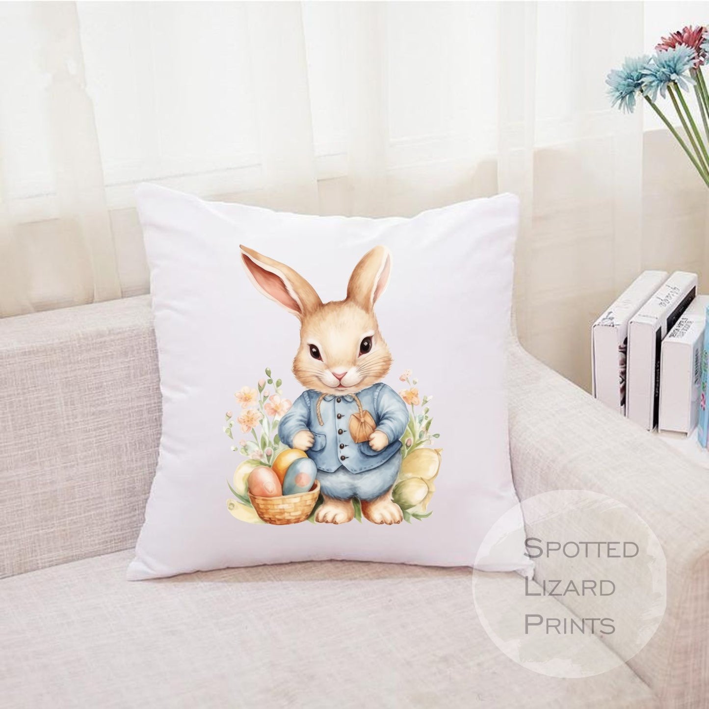 Personalised Easter Book Cushion, Easter Gift, Book Cushion