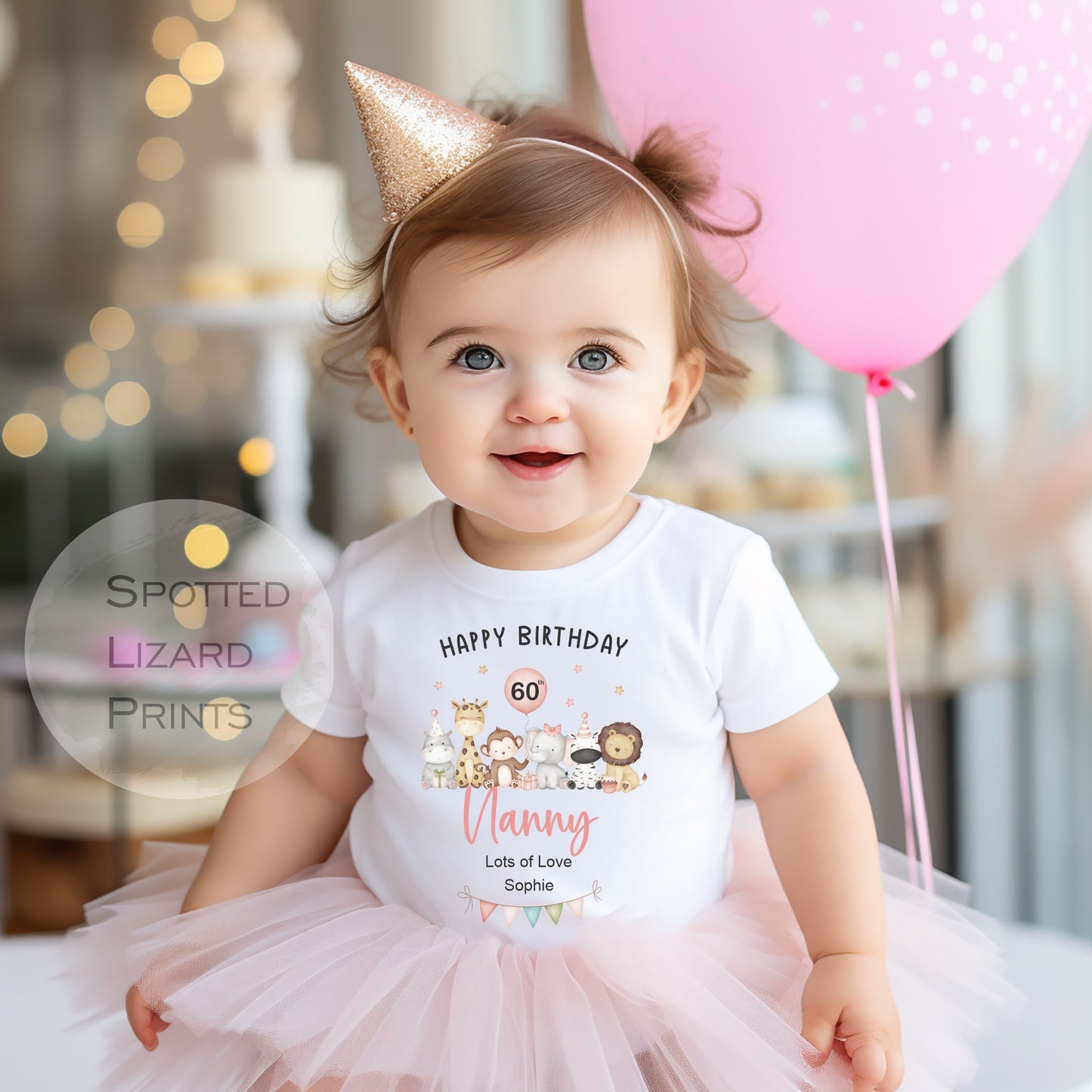 Happy 60th Birthday Nanny, 60th Birthday, My Nanny, 60th Grandma Birthday, Nanny Birthday, Sleepsuit Baby vest 50th 60th 70th 80th Birthday